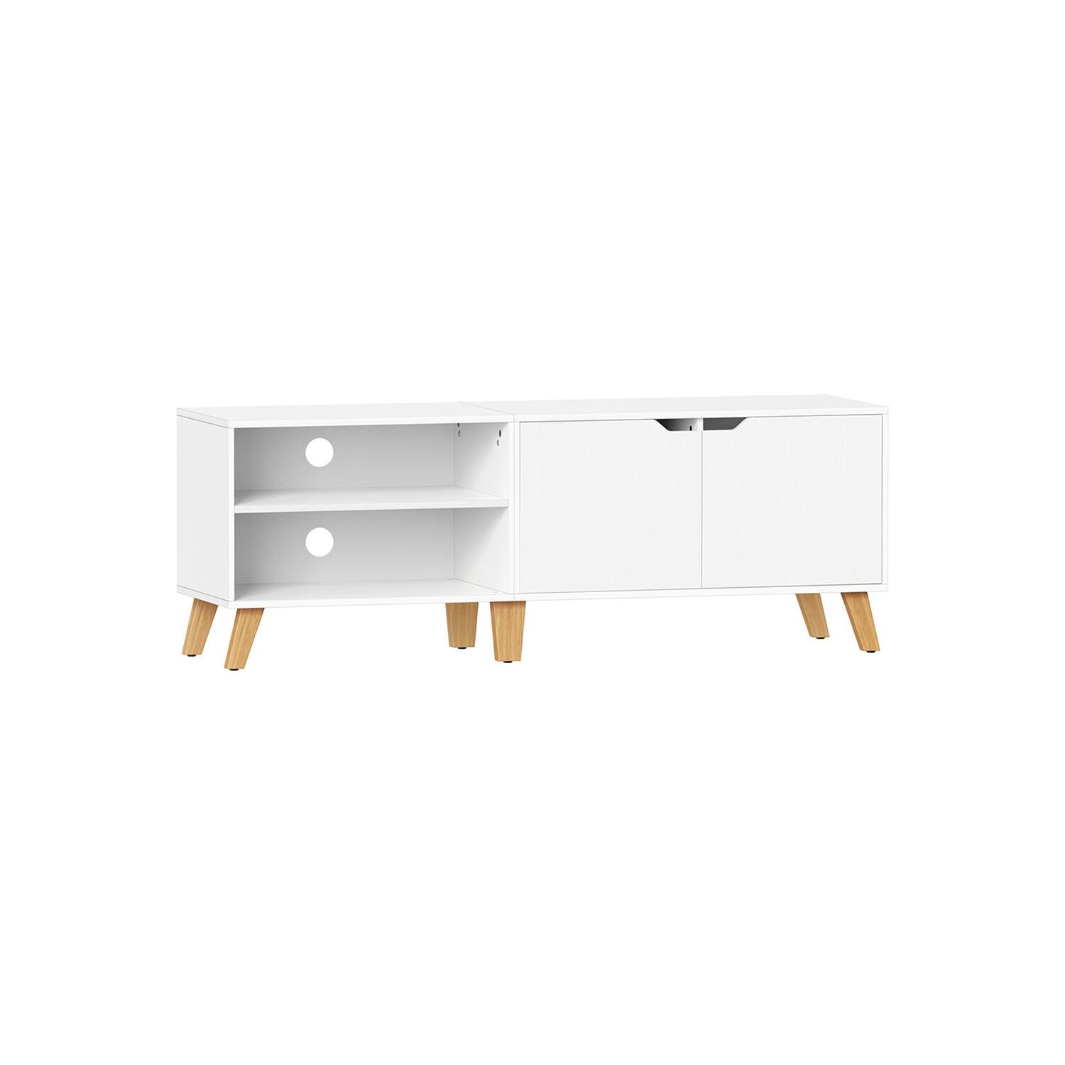 Meuble TV avec 2 chambres 40 x 140 x 50 cm blanc