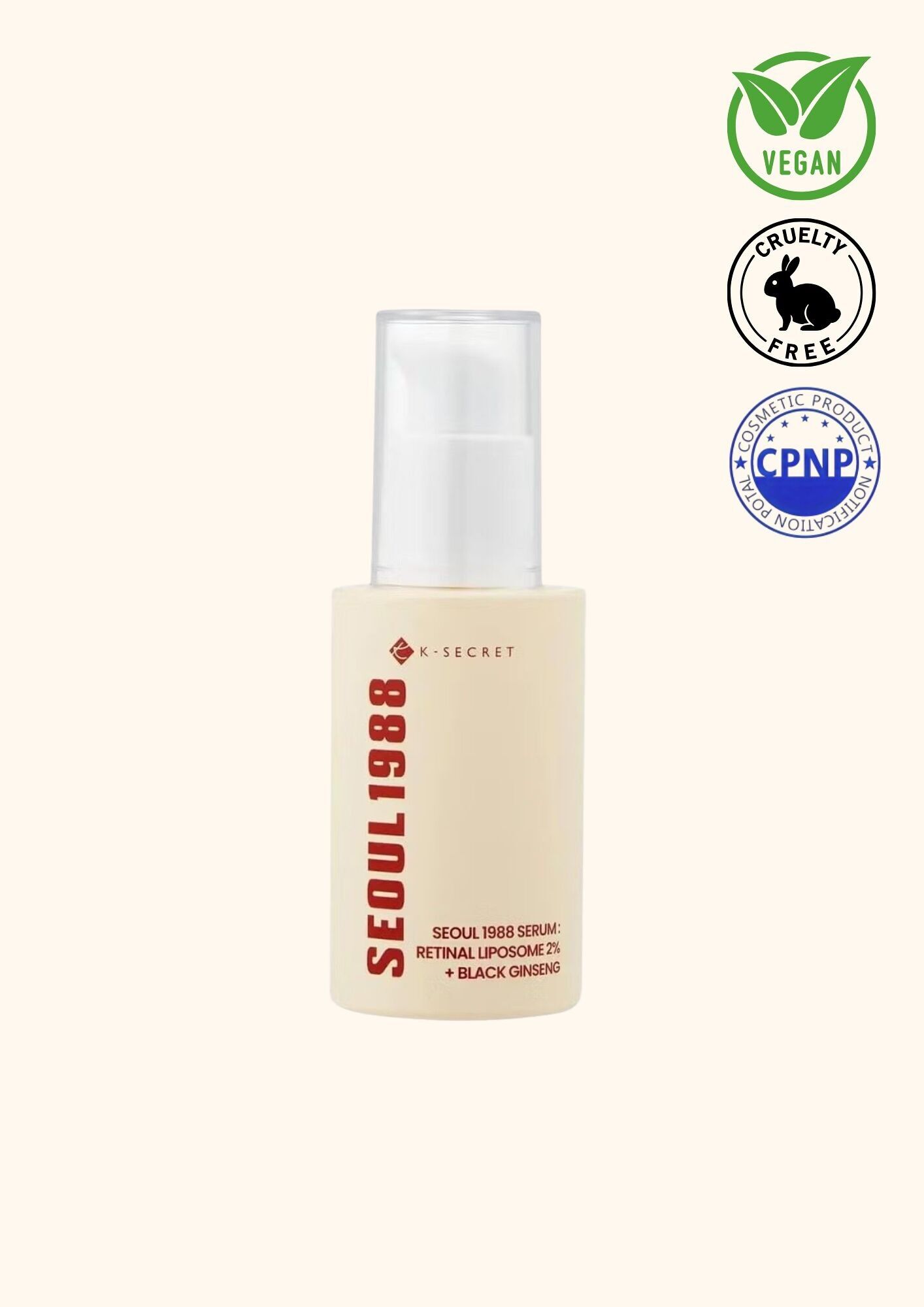 KSECRET SEOUL 1988 - Serum: Retinal-Liposom 2% + Schwarzer Ginseng 30ml