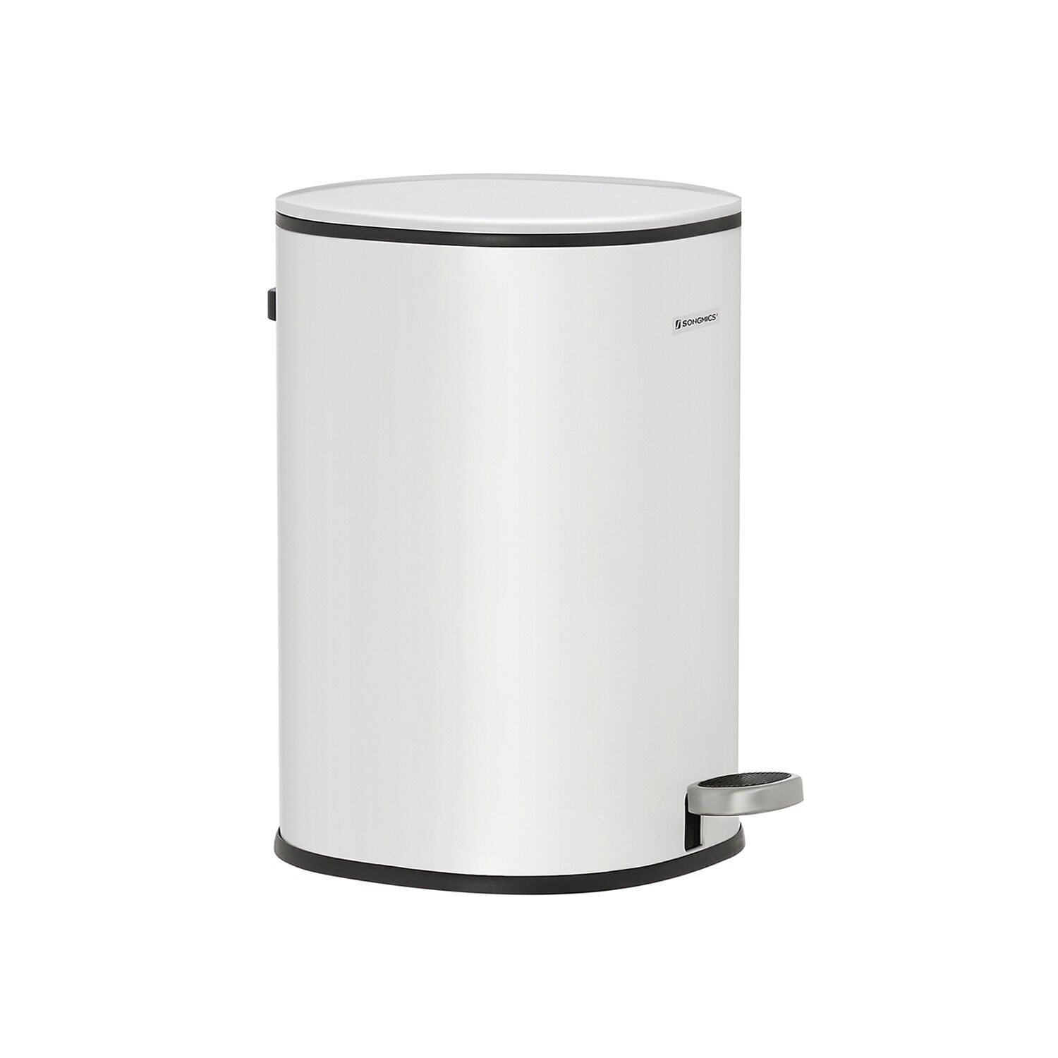 Prullenbak 5 litri met deksel en binnenemmer van zwart staal