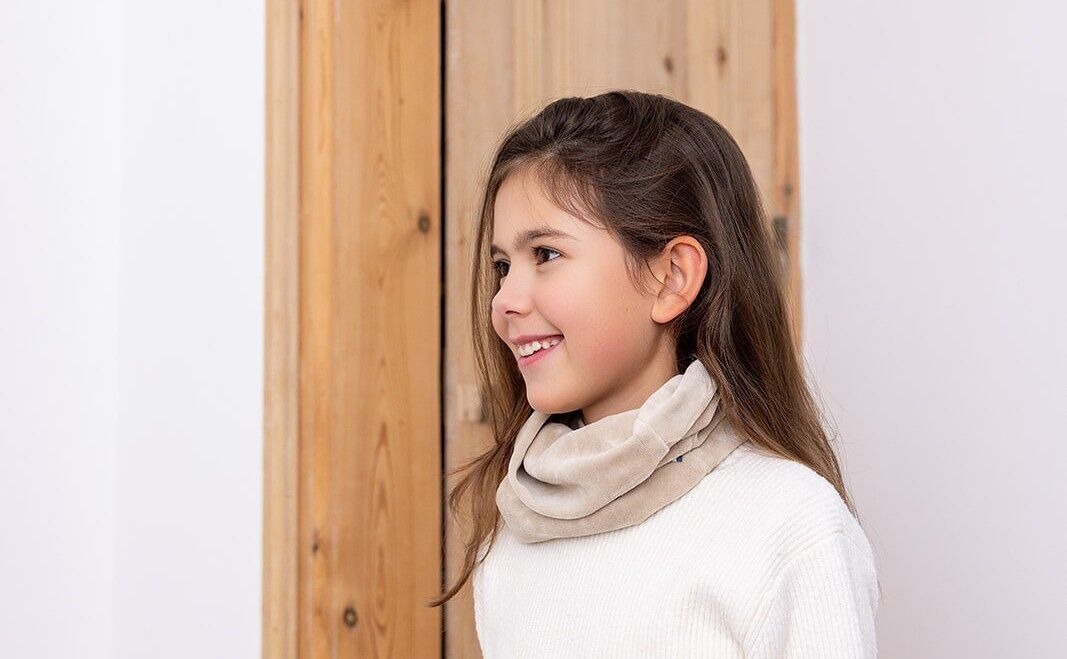 Pijamas calentadores de cuello de terciopelo color avellana