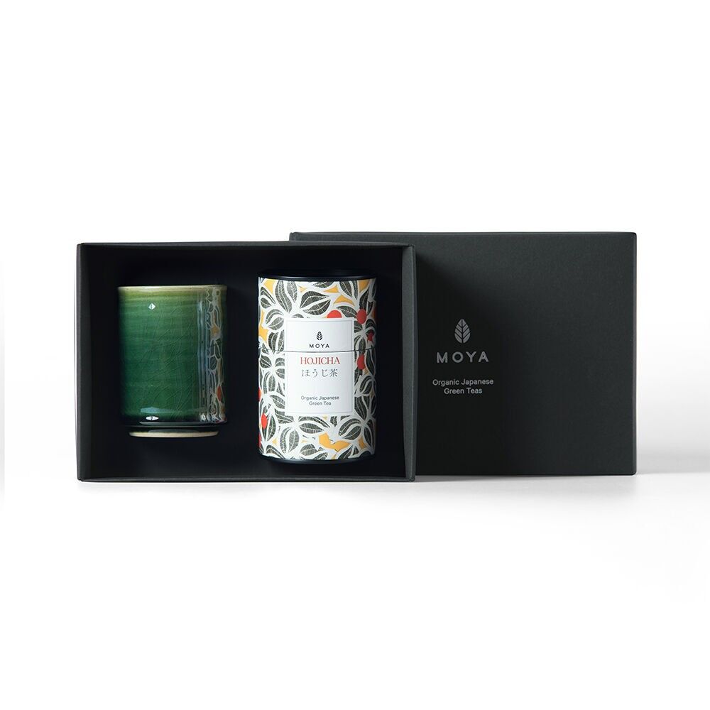 MOYA HOJICHA GRÜNBLATT-TEE- UND KASAI-BECHER-SET