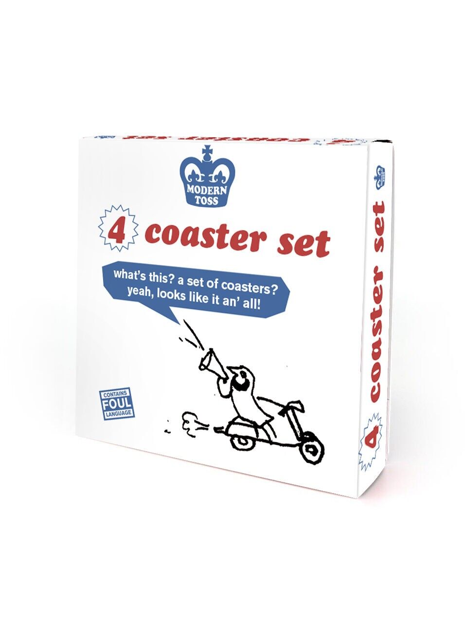 Regalo divertente - Confezione da 4 sottobicchieri (MTBOX08) di Modern Toss