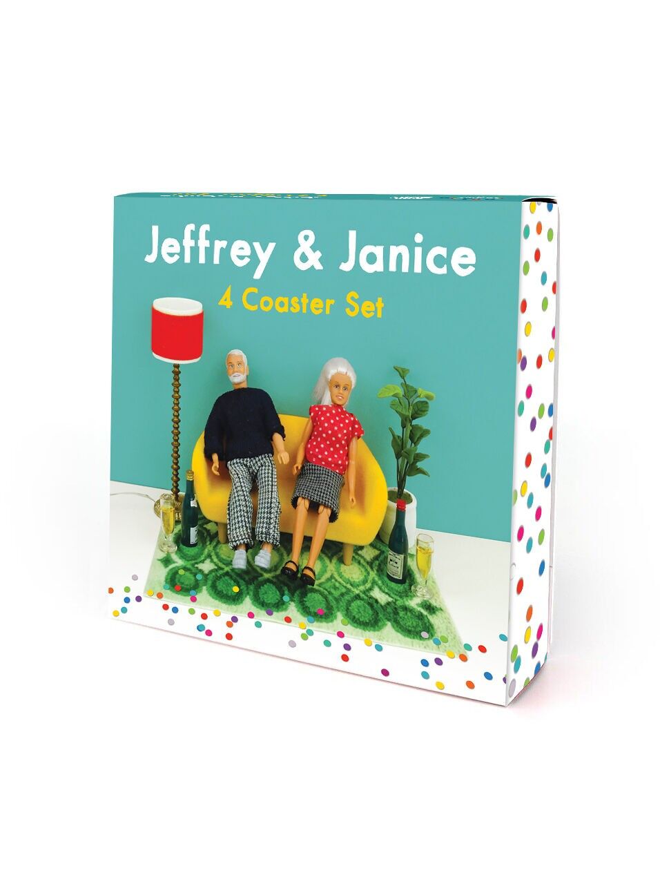 Regalo divertente - Confezione da 4 sottobicchieri di Bold & Bright