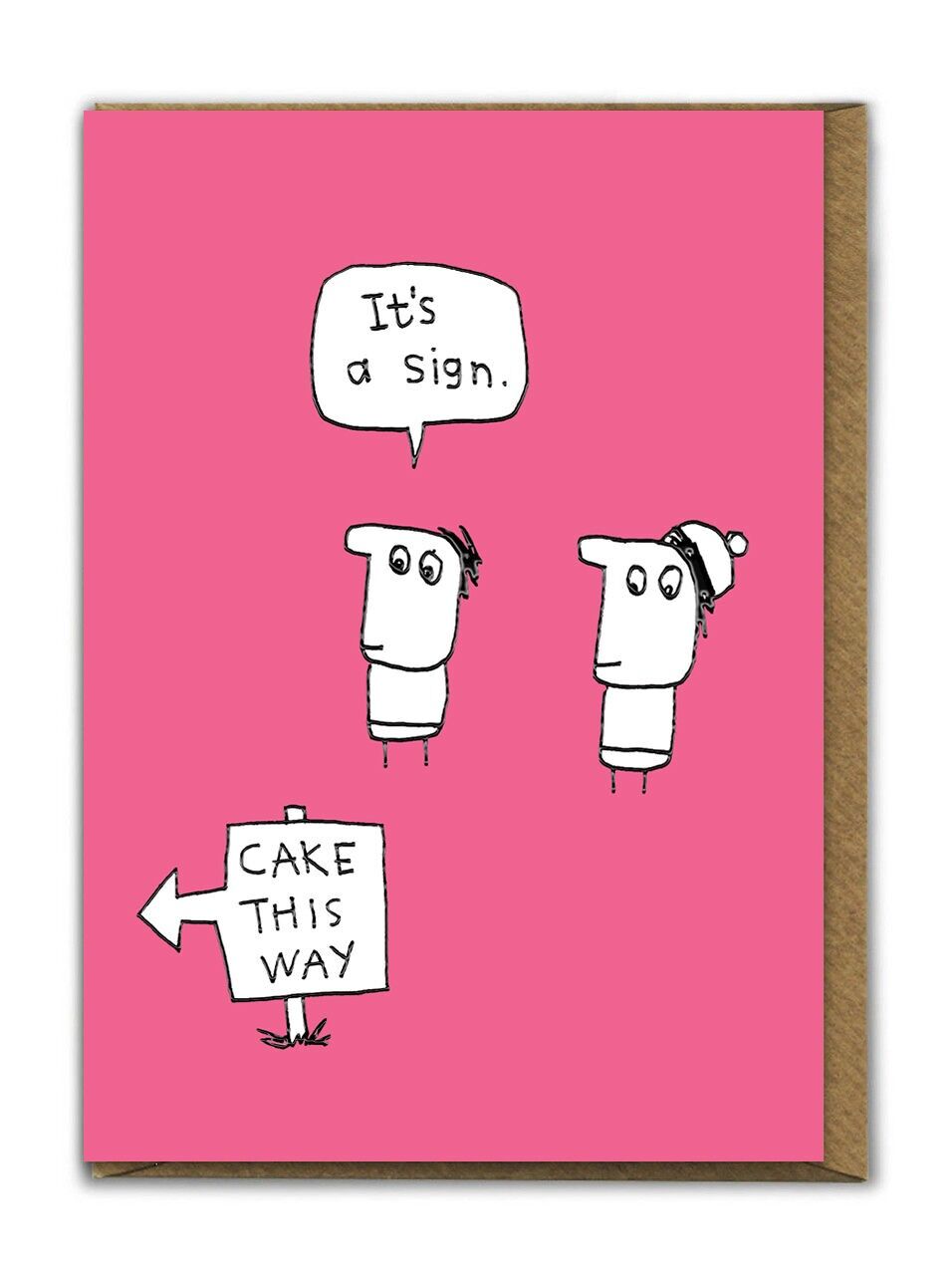 Divertente biglietto di auguri di compleanno (in rilievo) - Cake Sign di Hazel Bee