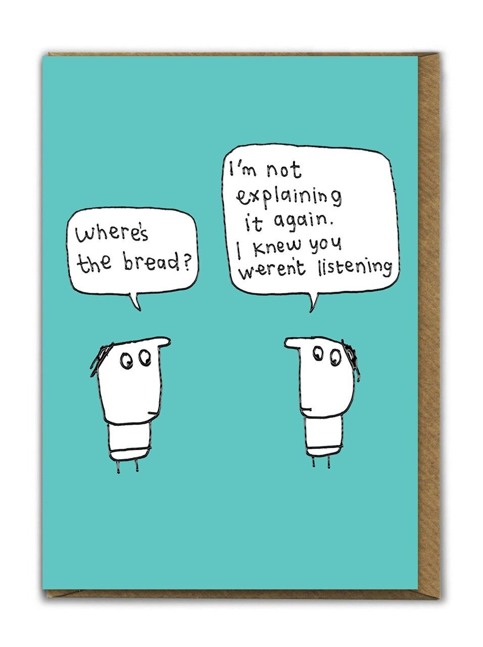 Divertente biglietto di auguri di compleanno (in rilievo) - The Bread di Hazel Bee