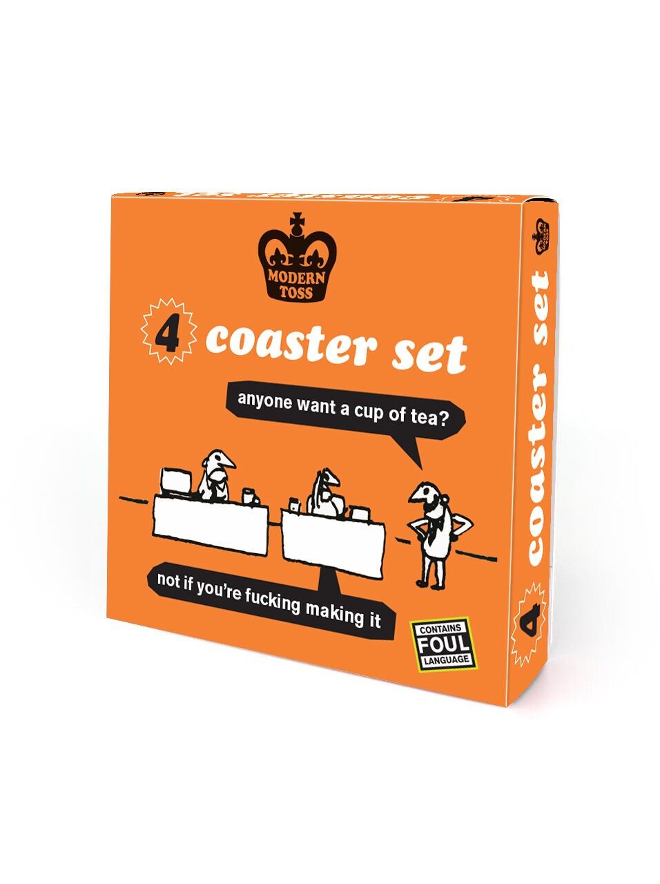 Regalo divertente - Confezione da 4 sottobicchieri (MTBOX07) di Modern Toss