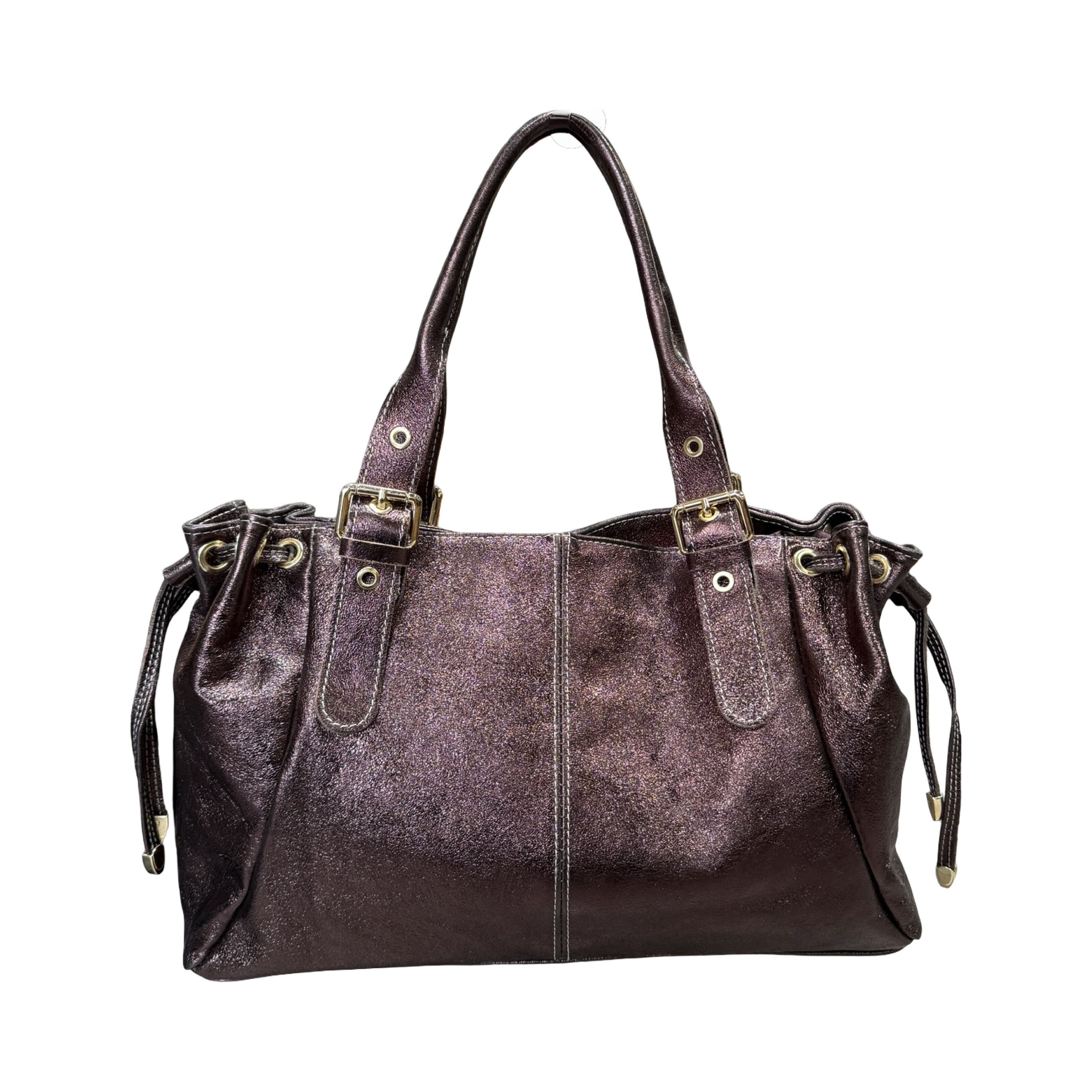 BORSA GRANDE IN PELLE IRIDESCENTE "LACE"