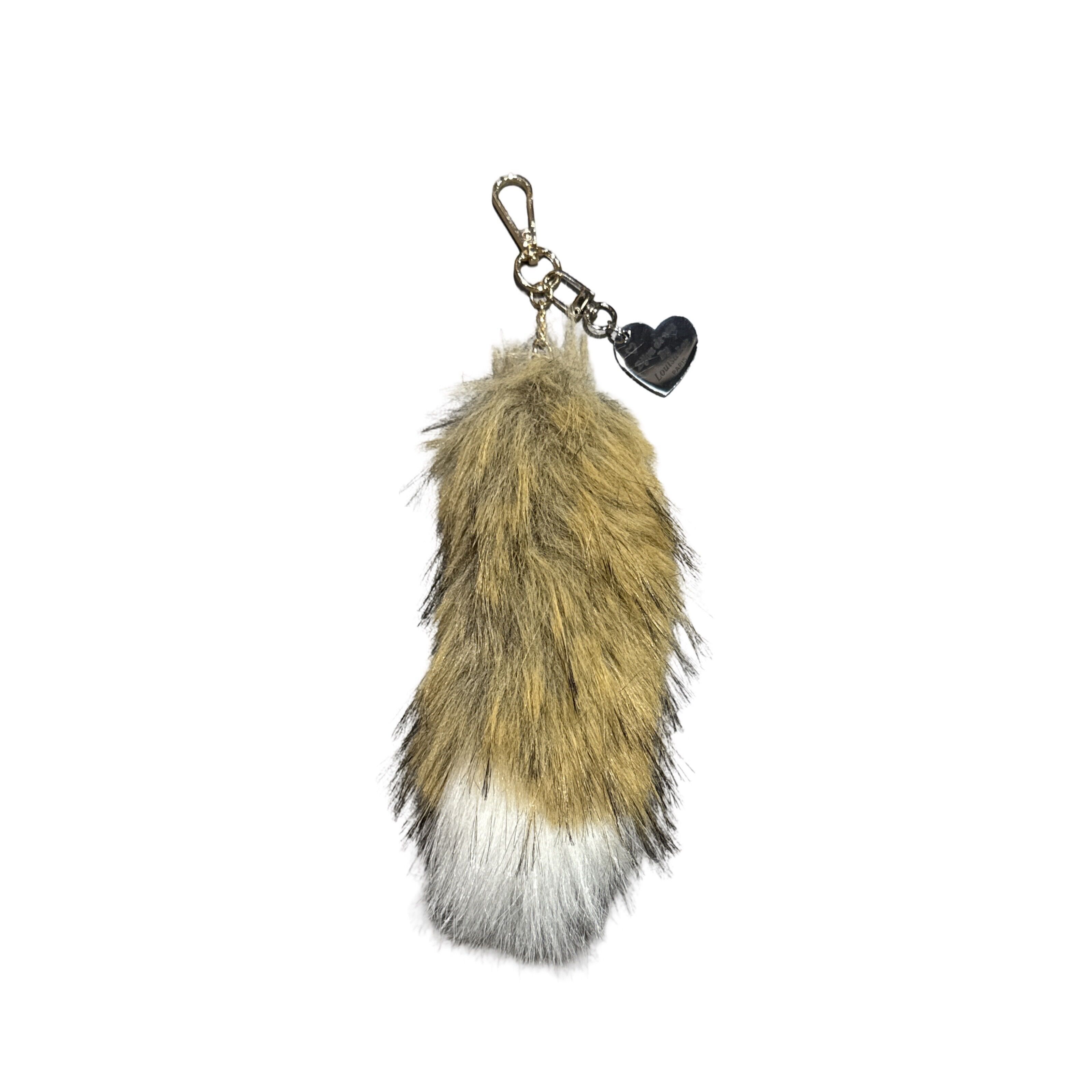 PICCOLO CIONDOLO PER BORSA IN PELLICCIA SINTETICA BICOLORE