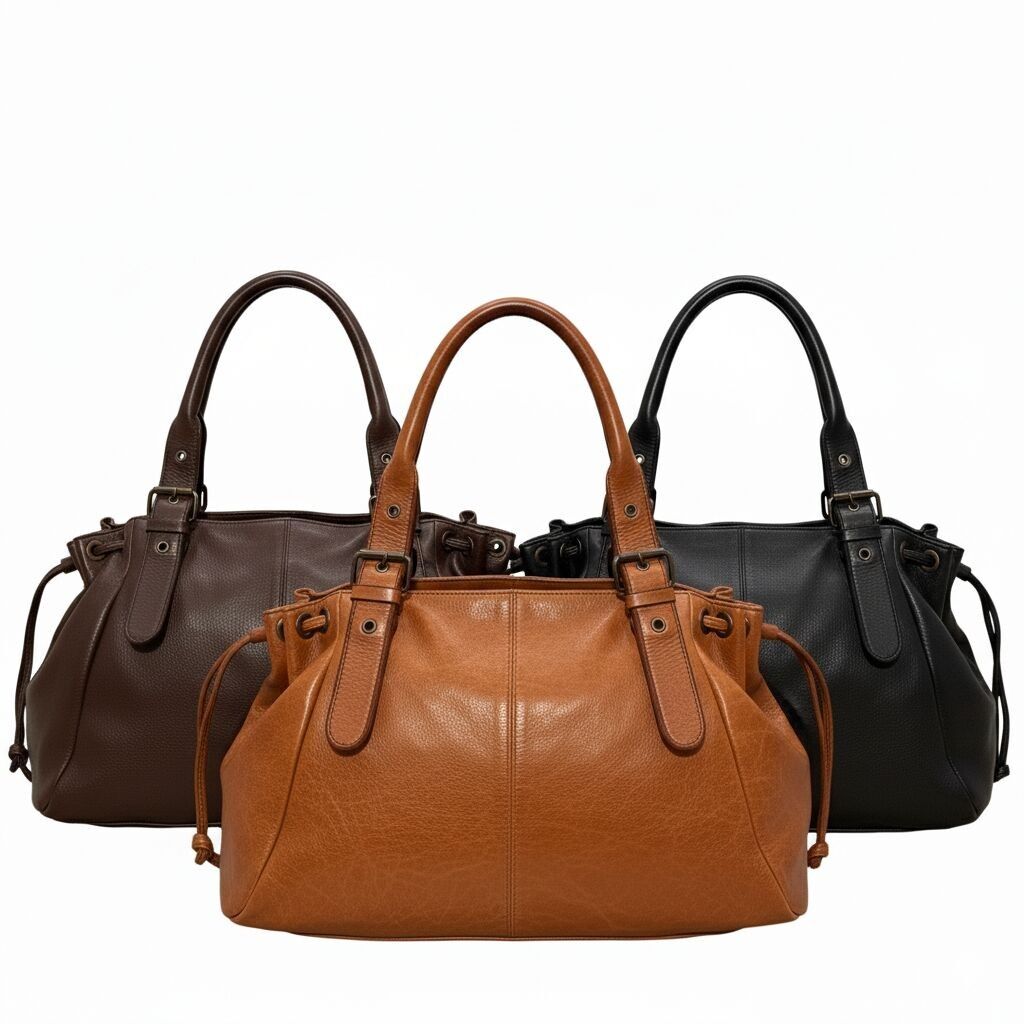 Piccola borsa con coulisse in morbida pelle lavata