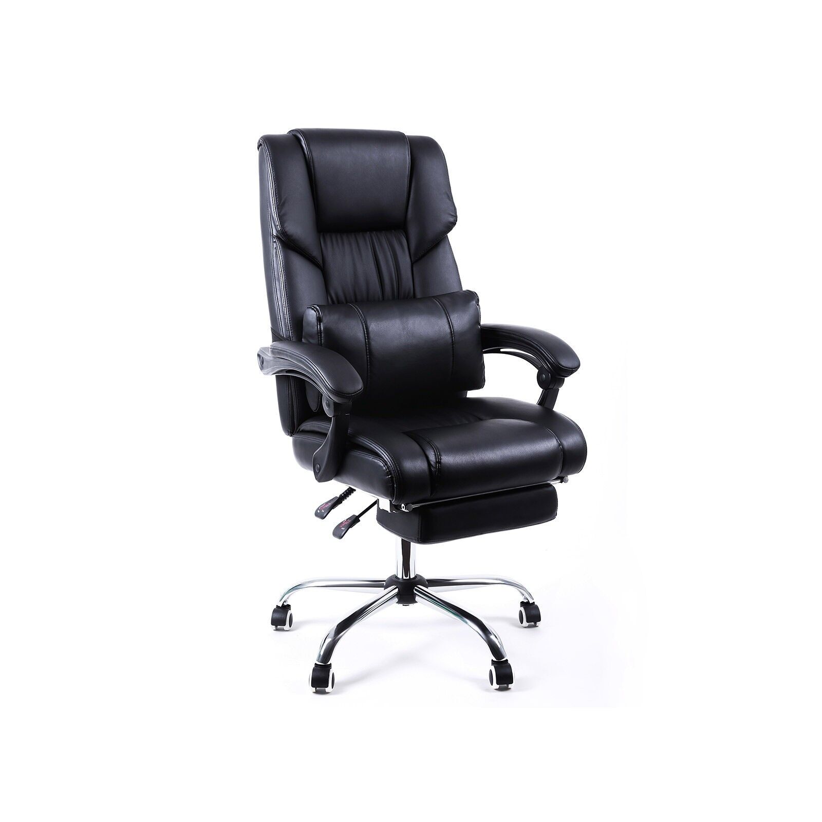 Executive chair in black faux leather, 67 x 66 x 116 cm