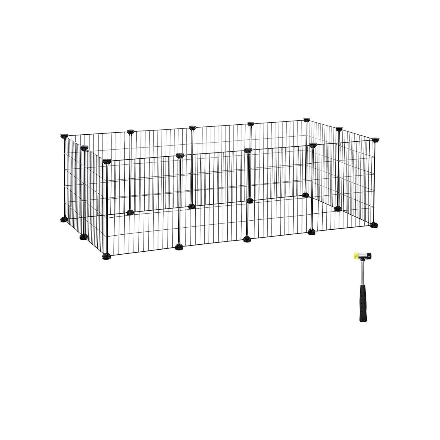 Jaula de alambre para animales pequeños 12 rejillas, 143 x 73 x 46 cm