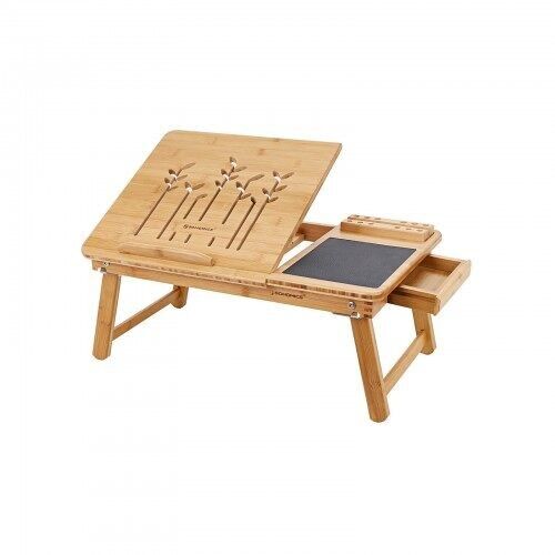 Table pliante pour ordinateur portable en bambou, 55 x 23 x 35 cm