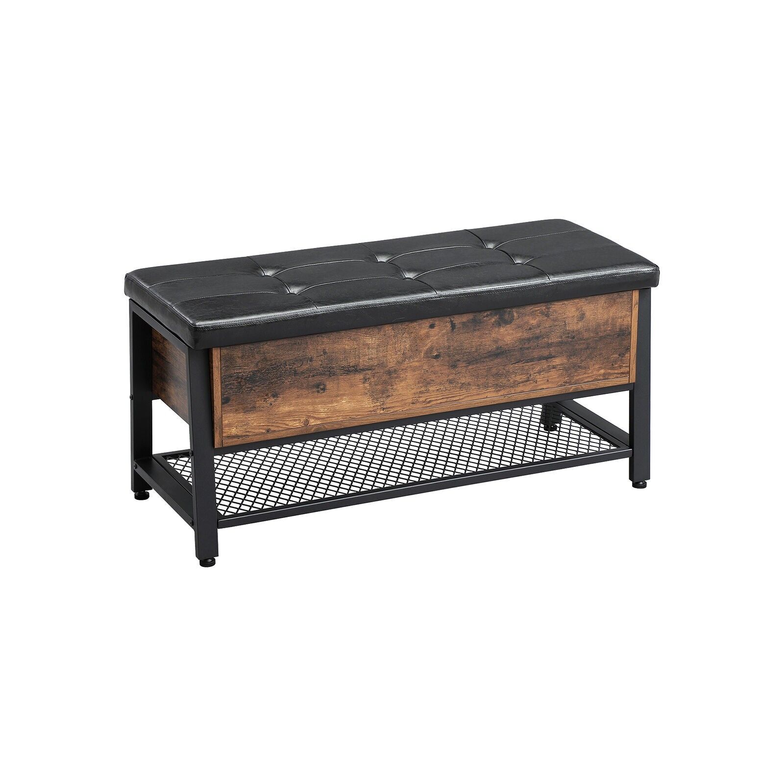 Industrial-look bench with storage space, 100 x 47 x 40 cm