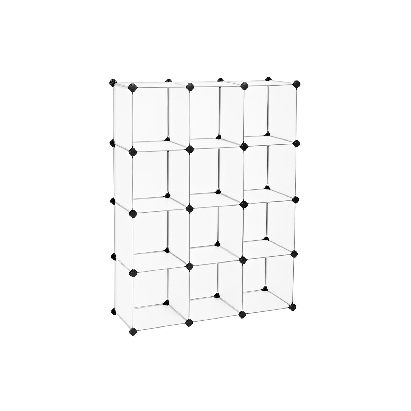 Boltless shelving system 12 cubes white, 93 x 31 x 123 cm