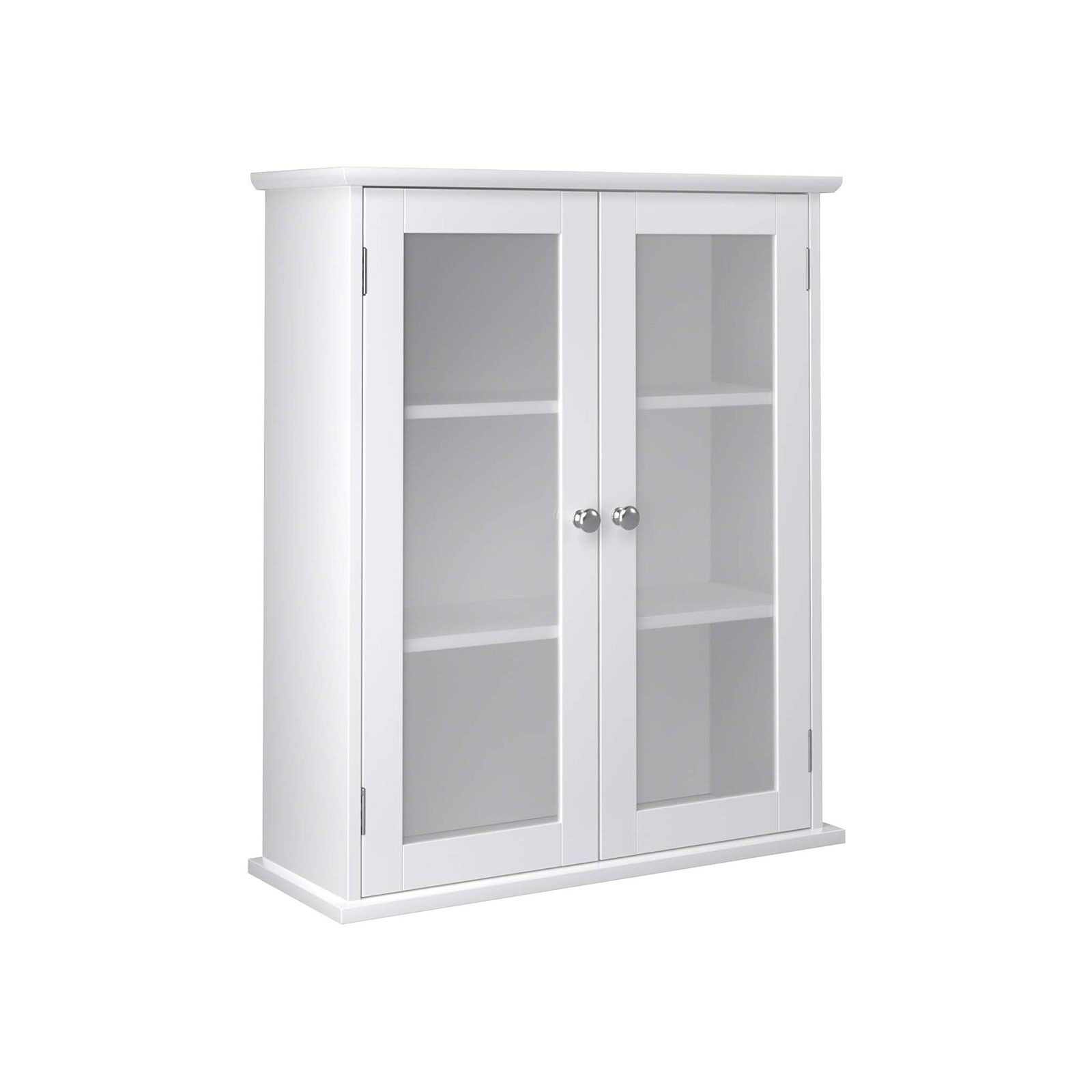 Wall cabinet with glass doors, 55 x 20 x 65 cm