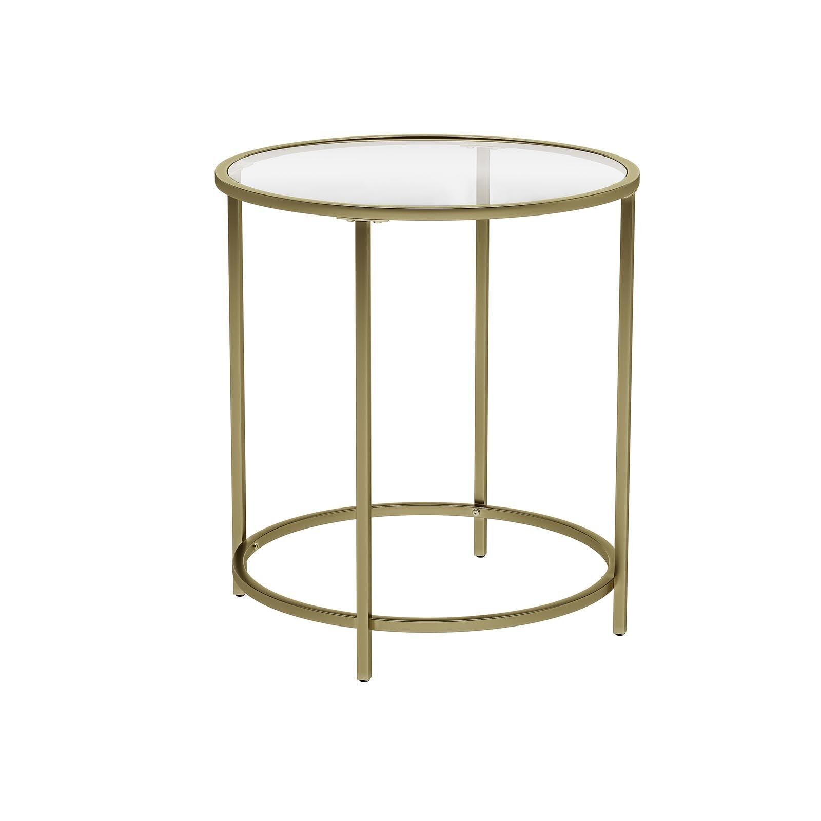 Round side table with glass top, 50 x 50 x 55 cm