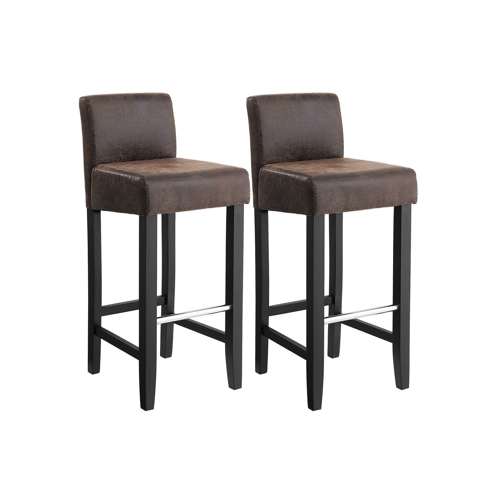 Bar stools set of 2, vintage brown, 39 x 91 x 41 cm (W x H x D) Seat height: 71 cm; Seat depth: 36 cm; Seat width: 39-36 cm