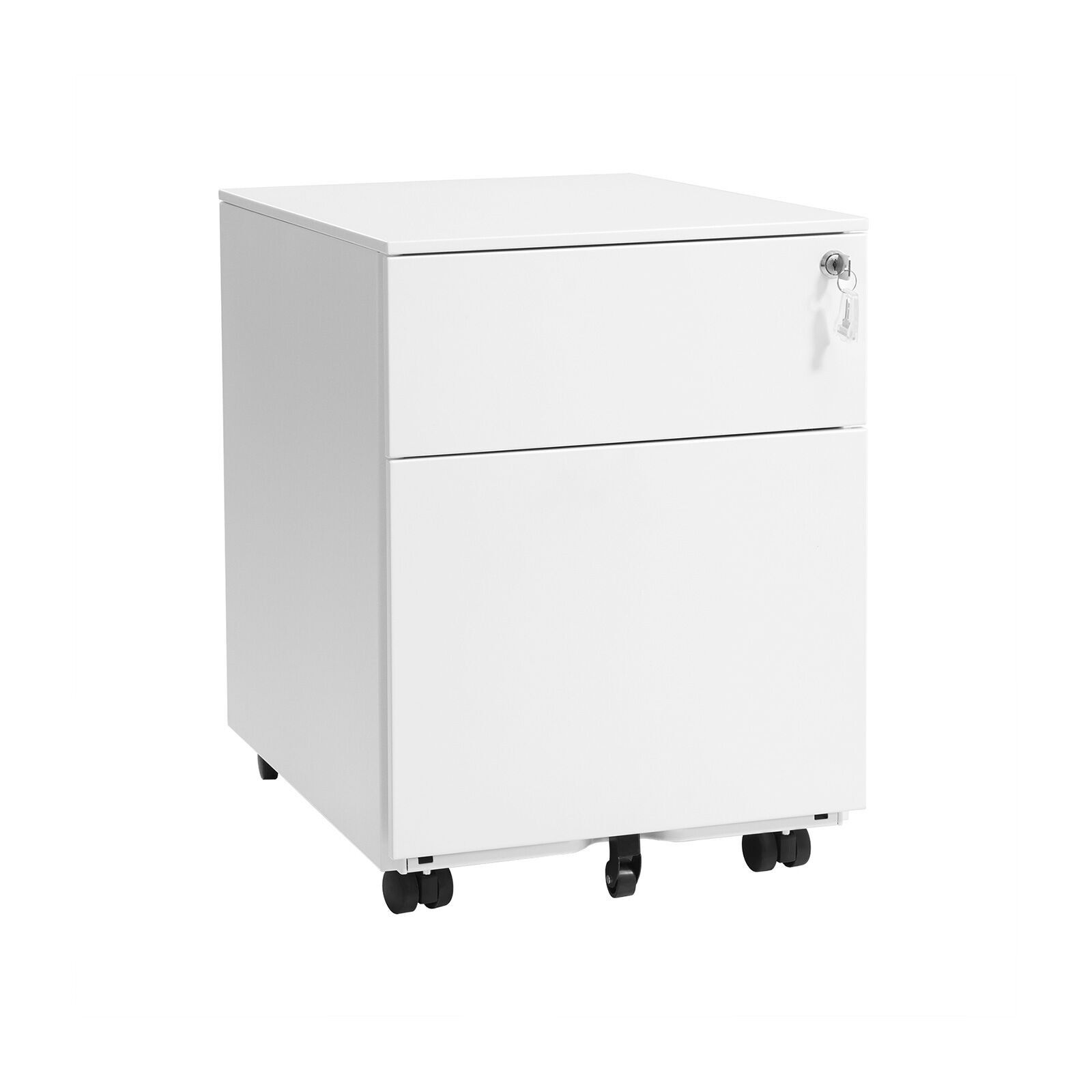 Lockable mobile container white, 39 x 54 x 52 cm