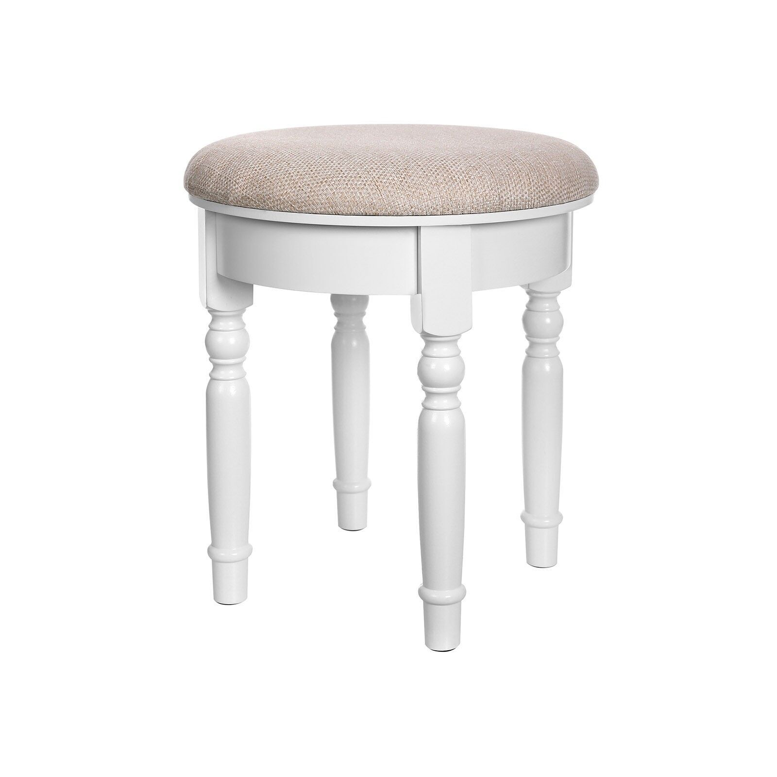 Tabouret de coiffeuse rond blanc, 42 x 45 cm