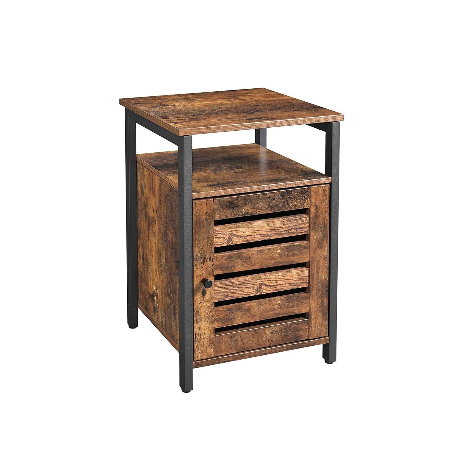 Table de chevet avec armoire, look industriel, 40 x 40 x 60 cm