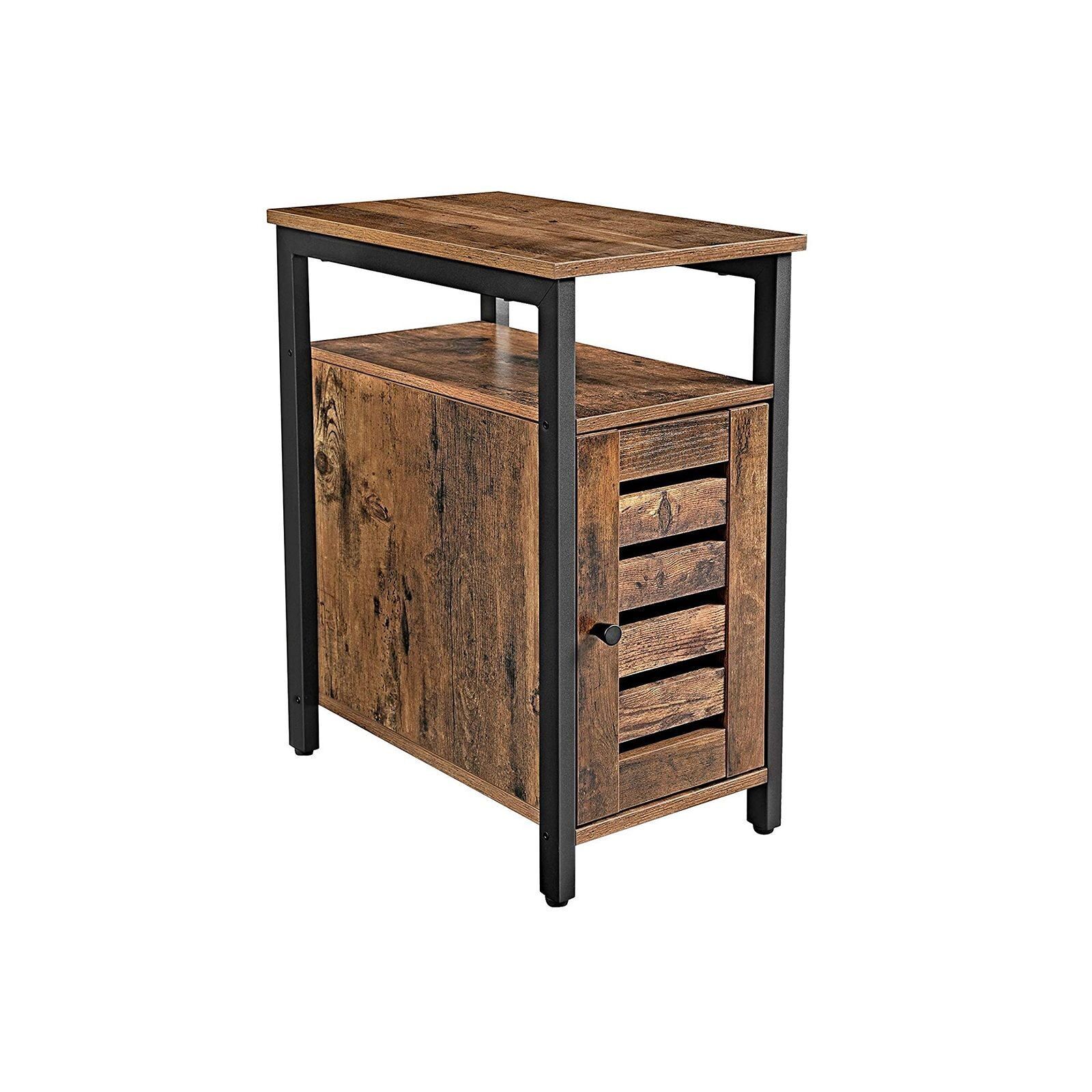 Table d'appoint avec armoire, look industriel, 30 x 50 x 60 cm