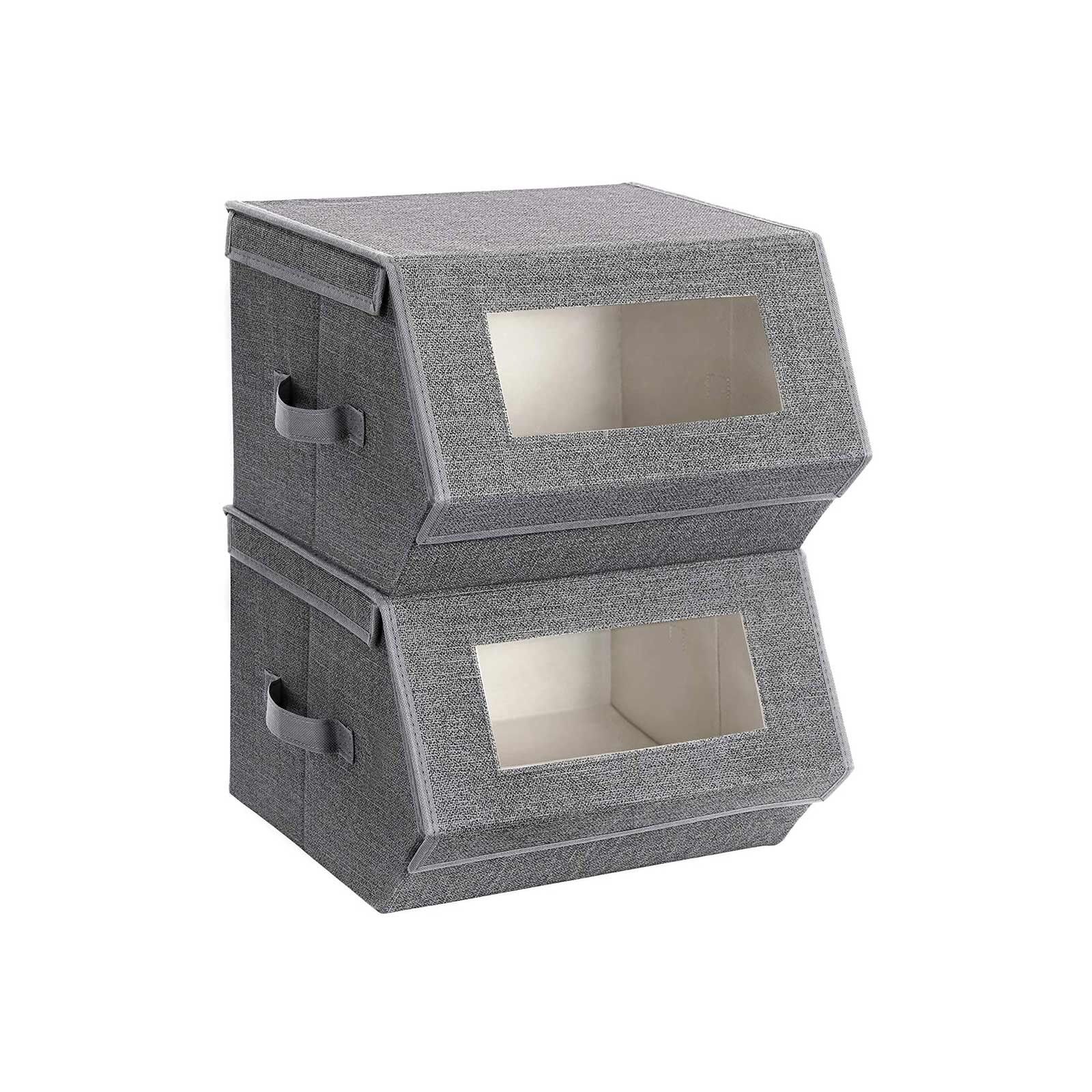 Boîtes de rangement avec fenêtre transparente, 38 x 35 x 25 cm