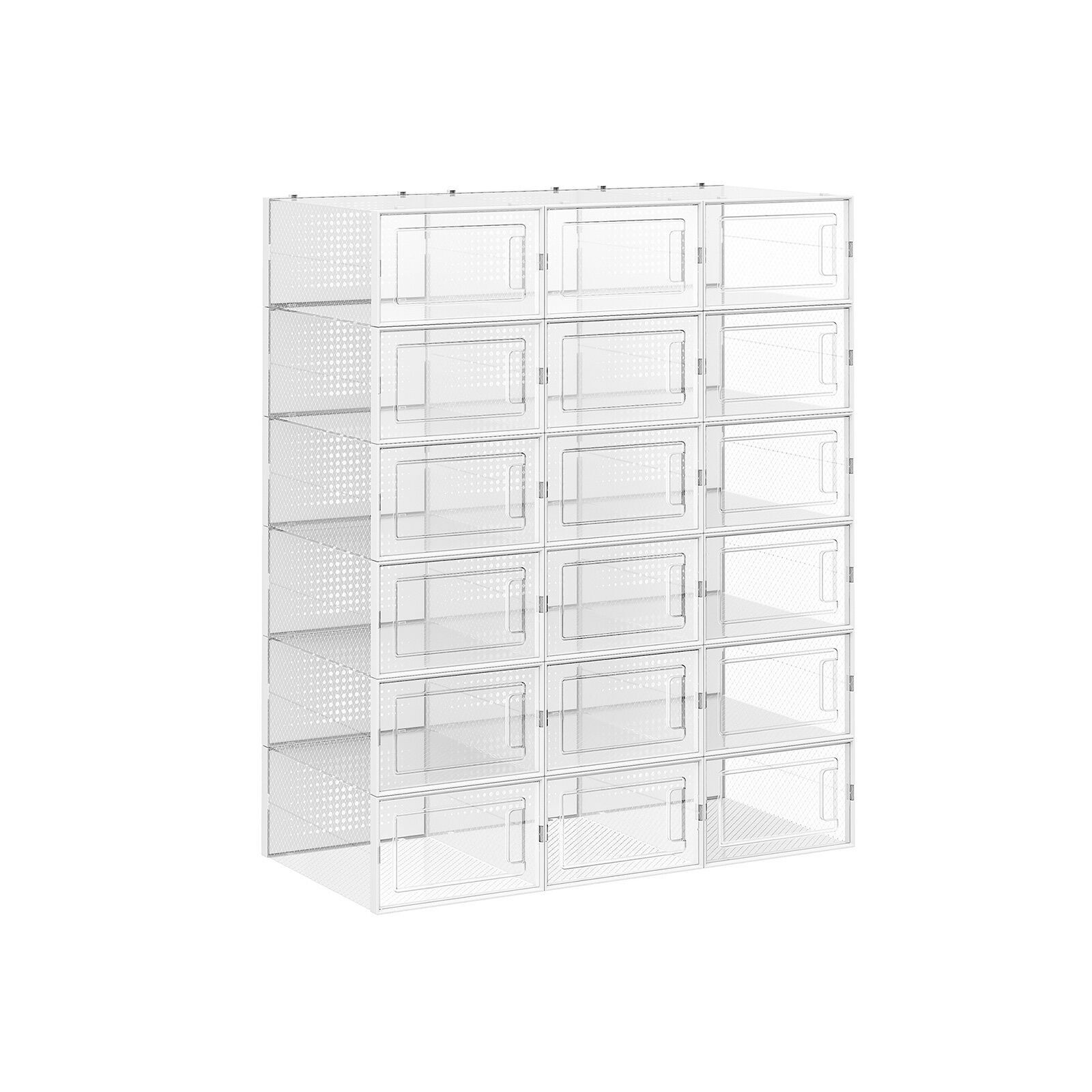 Lot de boîtes à chaussures de 18, 33.3 x 23 x 14 cm (L x W x H) - Internal dimensions per box: 30 x 22.5x13.5 cm