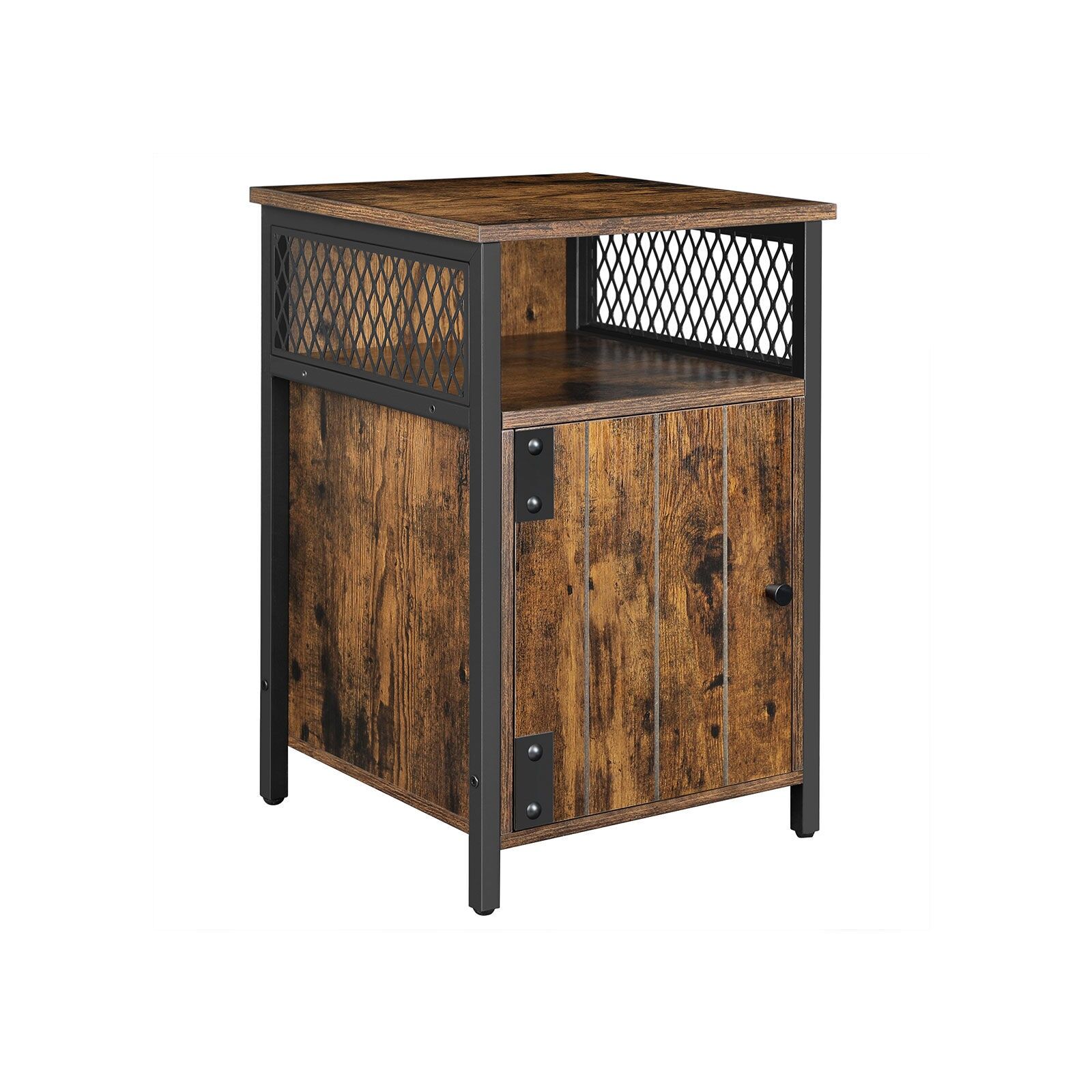 Table d'appoint vintage marron-noir, 40 x 40 x 60 cm