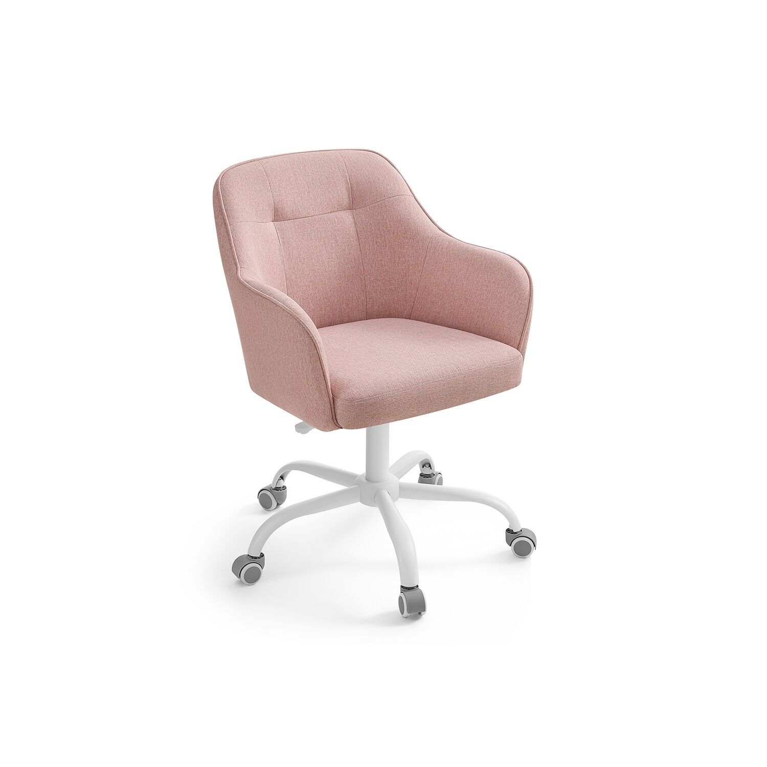 Silla de oficina en casa ajustable en altura, transpirable, rosa, 69 x 65 x (83 -93) (D x An x Al) Altura del asiento: 4555 cm Tamaño del asiento: 44 x 47.5 cm (profundidad x ancho) Altura del respaldo: 49 cm