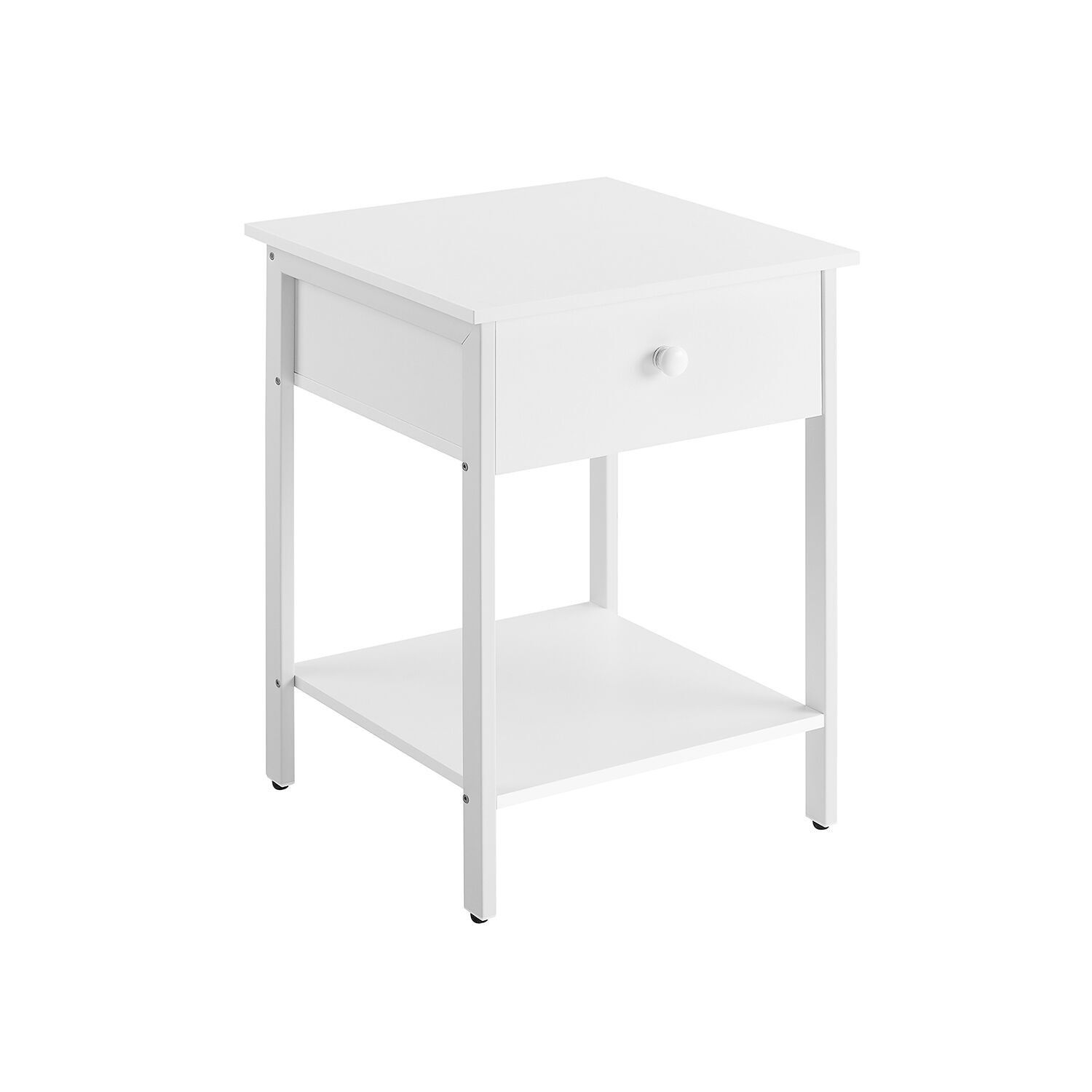 Bedside table with steel frame and easy assembly, 40 x 40 x 55 cm