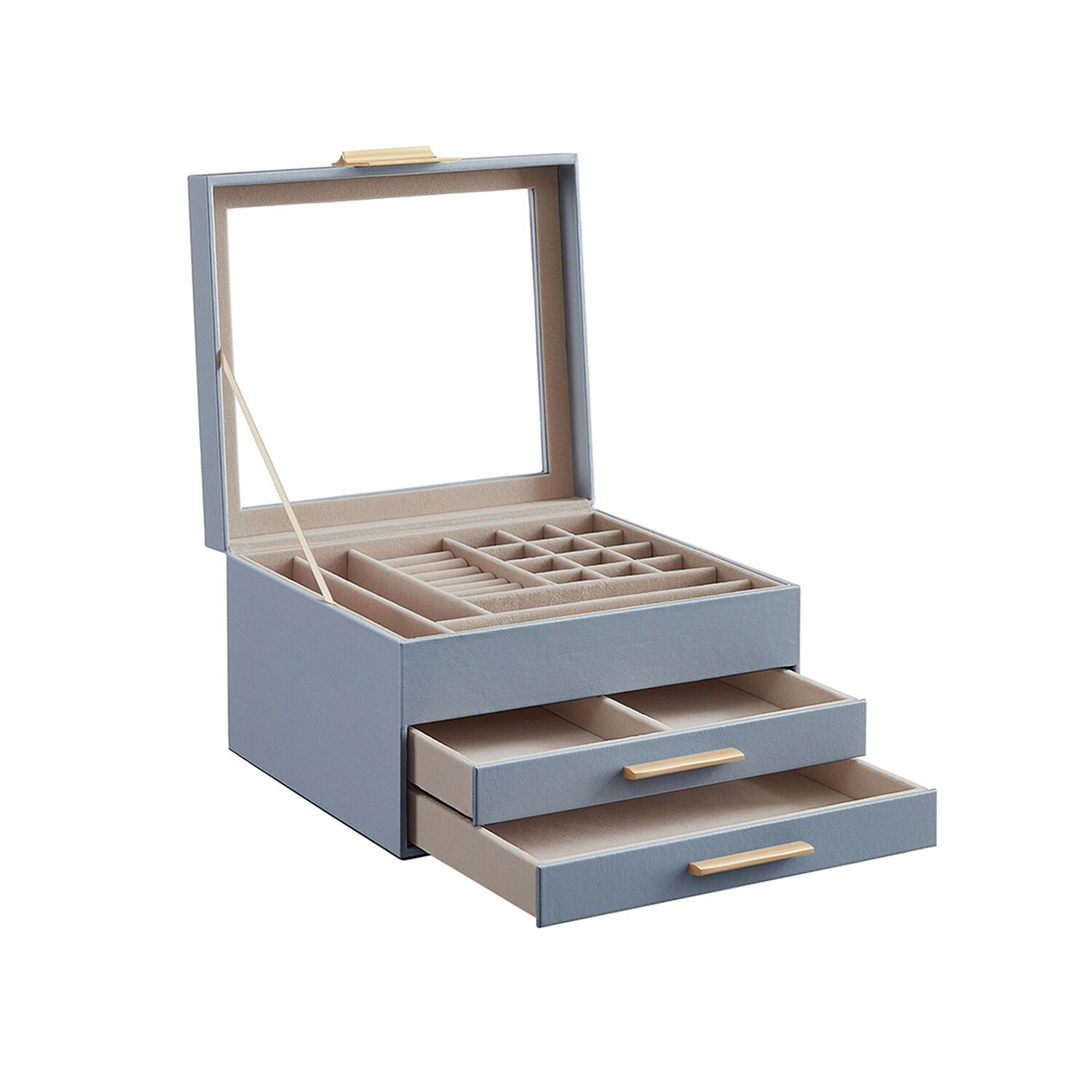 Joyero con 2 cajones, 20.3x23.1x13. 5 cm