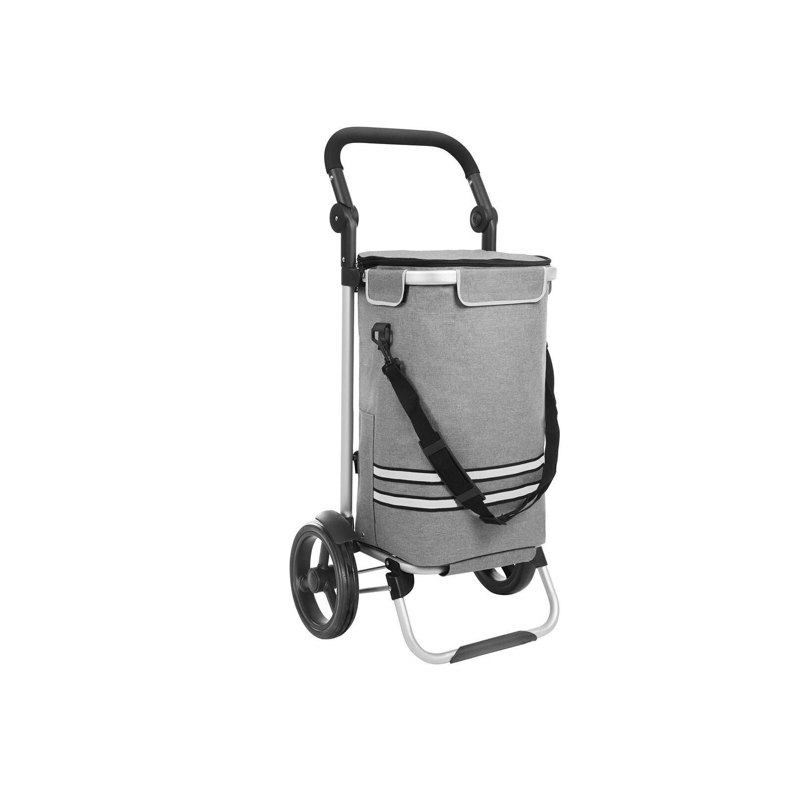 Chariot de courses pliable gris