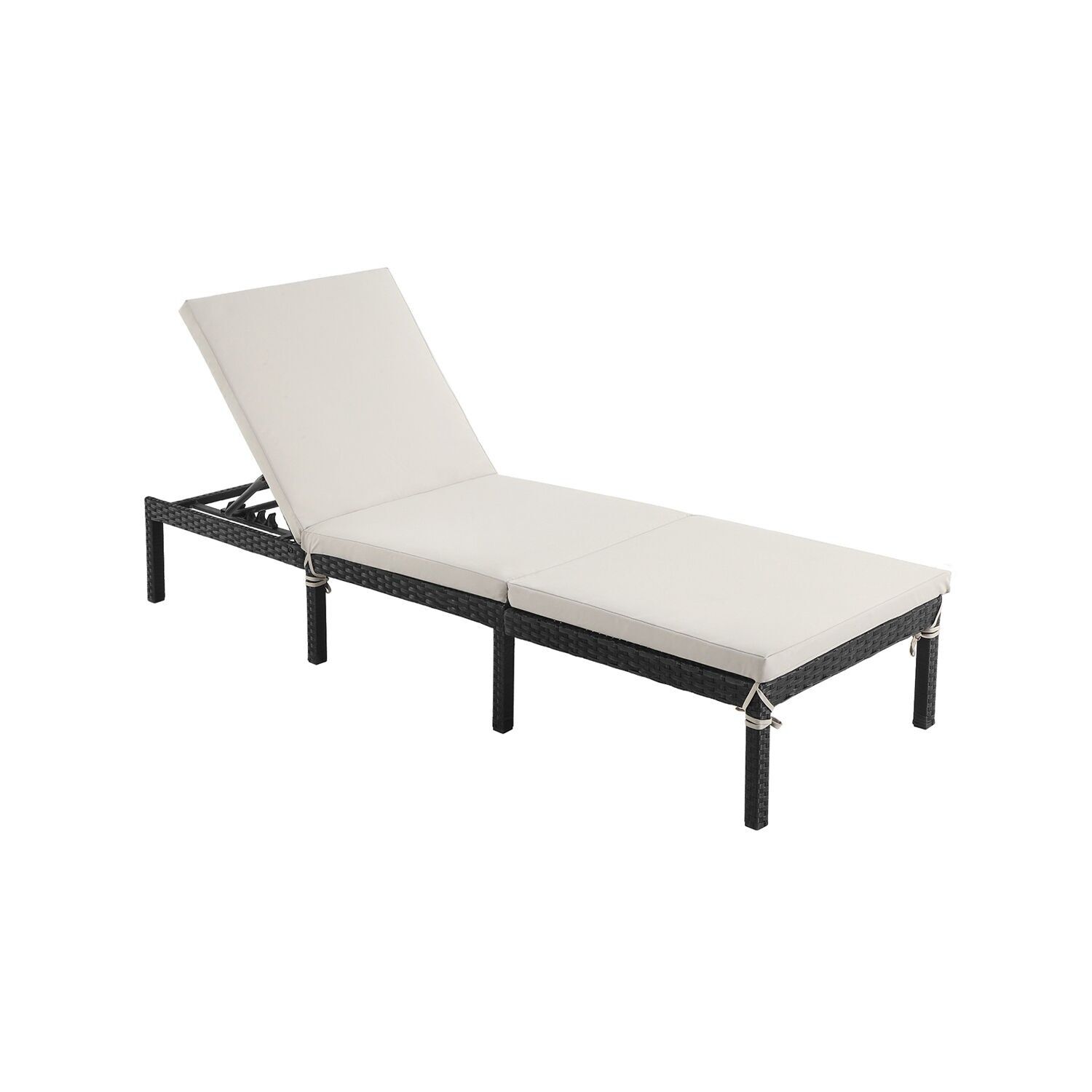 Chaise longue avec coussin épais, 59 x 198 x 28 cm