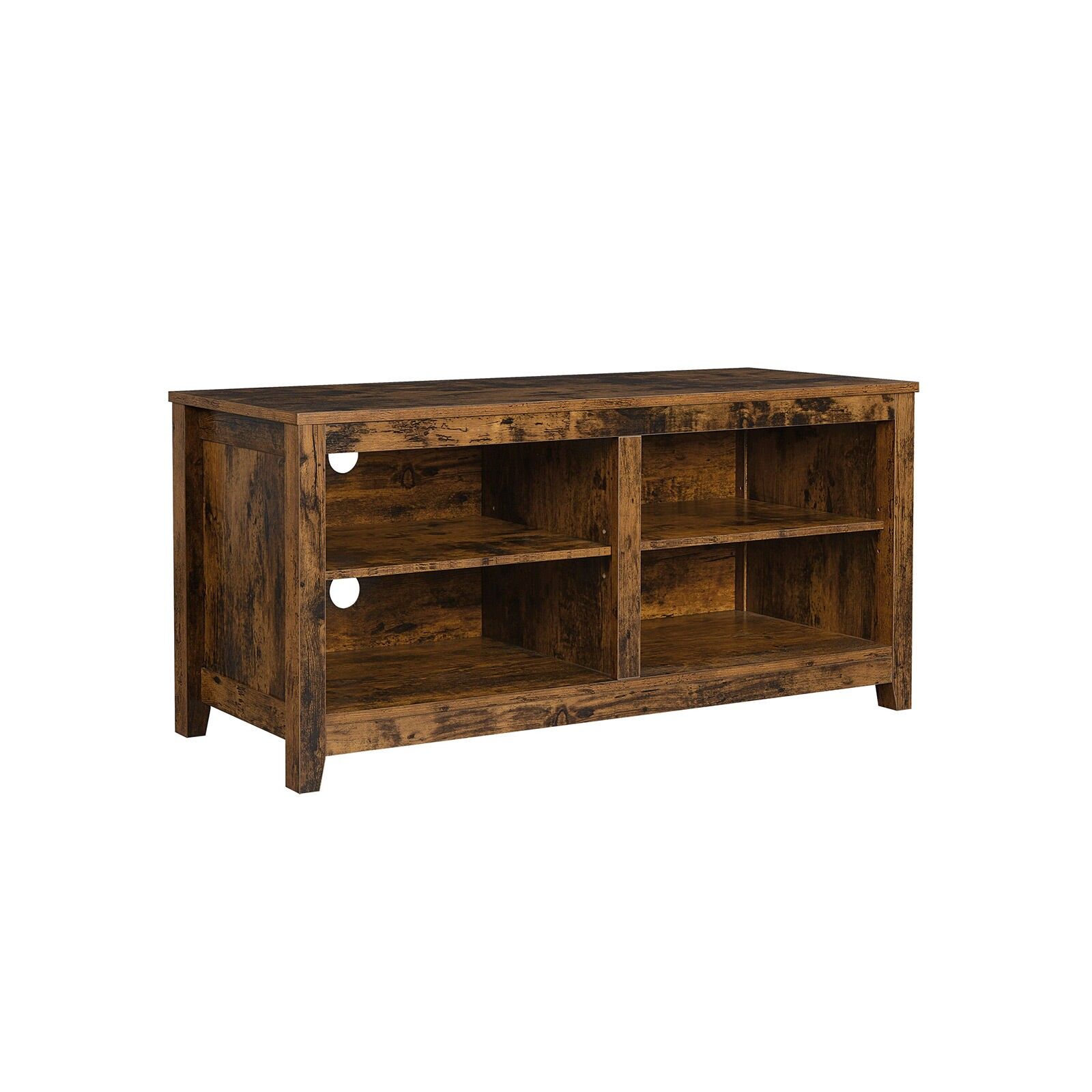 TV cabinet with open compartments, vintage brown, 110 x 40 x 50 cm