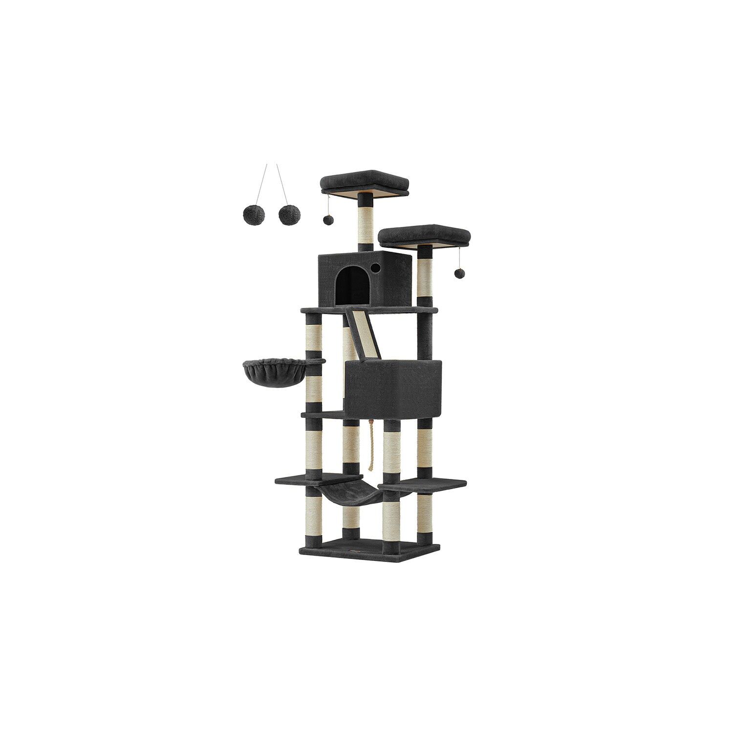 Grand griffoir 206 cm de haut multicouche noir encre