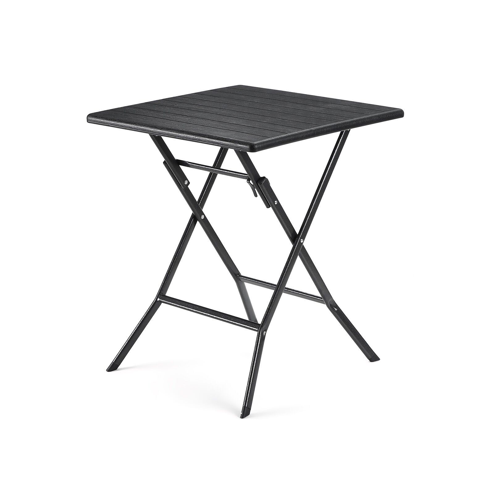 Table pliante aspect bois noir, 62 x 62 x 73 cm