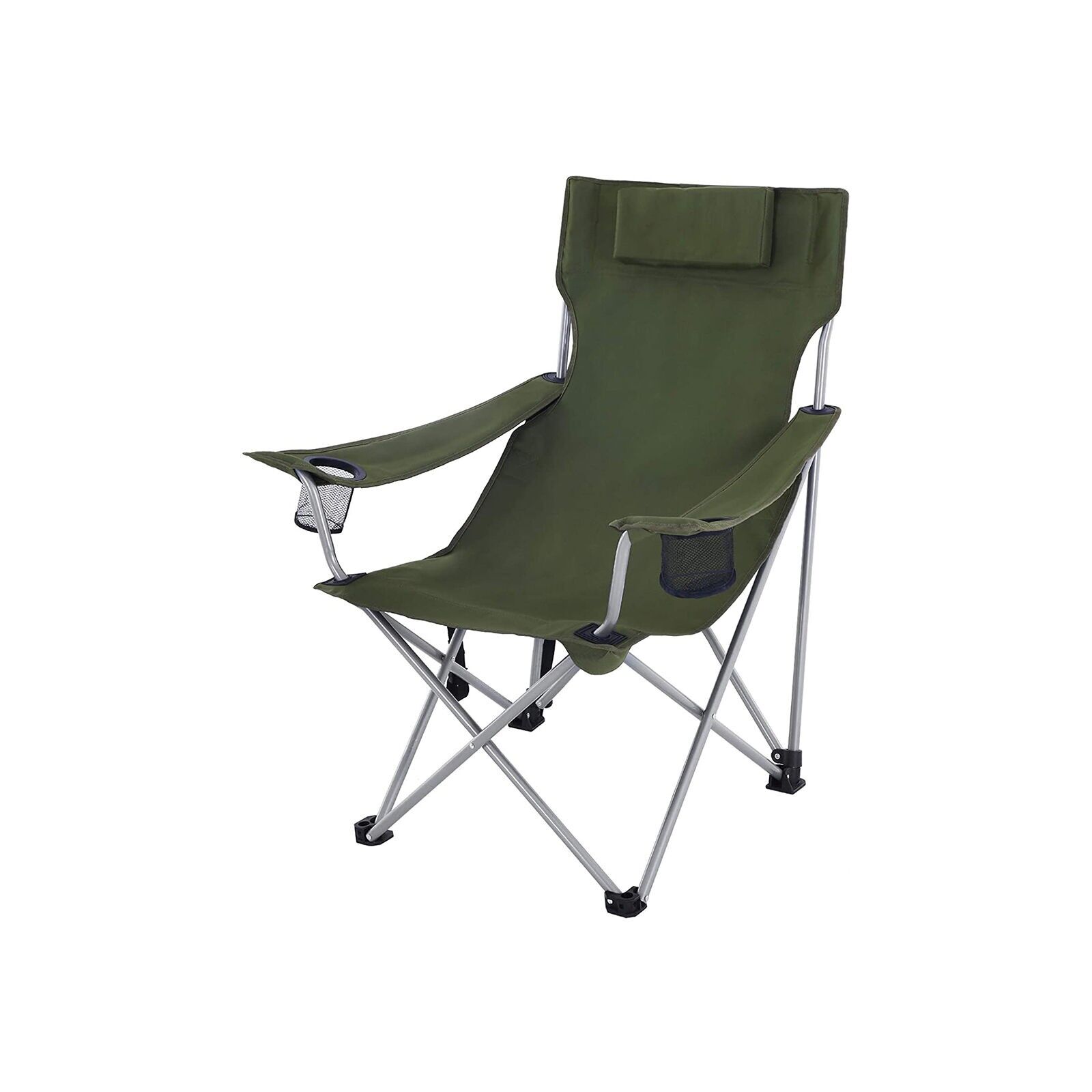 Chaise de camping verte, 81 x 70 x 91 cm (L x l x H) - Dimensions du colis : 98 x 17 x 15 cm