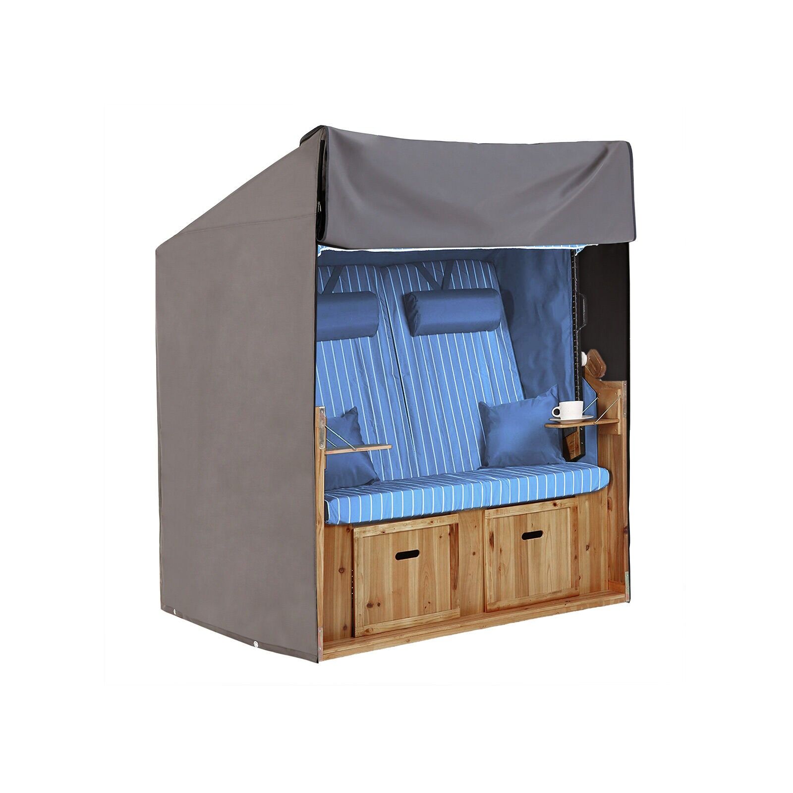 Housse de protection pour paniers sur pied Taupe, 135 x 105 x 175/140 cm