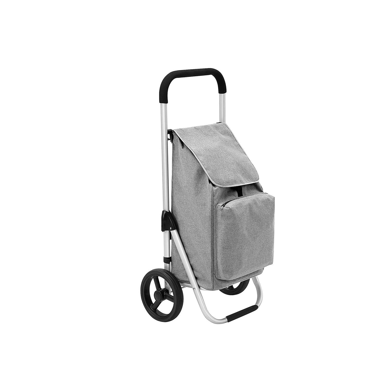 Chariot de courses avec sac de 40 litres, 44 x 27 x 100 cm. Dimensions du sac en tissu : 31 x 24 x 54 cm.