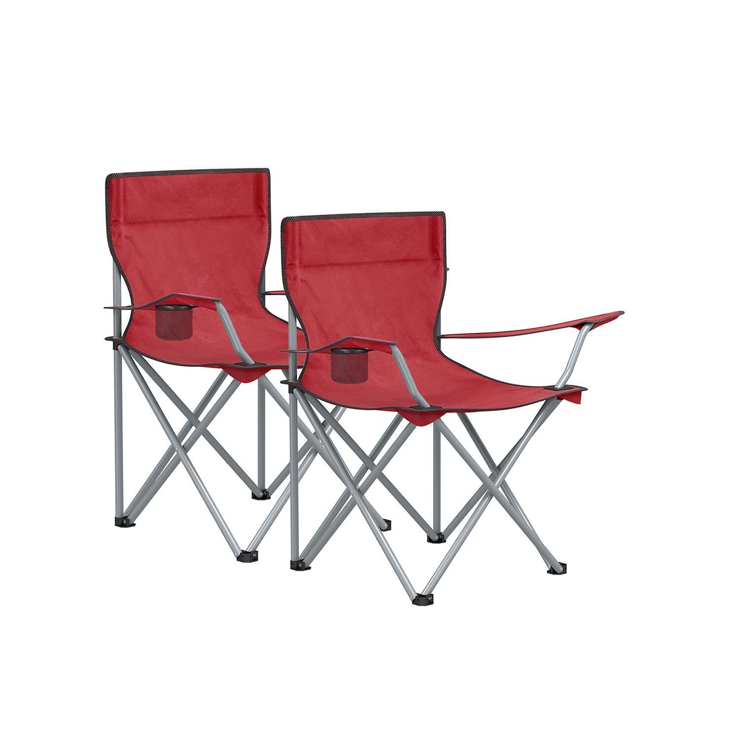 Set of 2 folding camping chairs, 84 x 52 x 81 cm (L x W x H) Package dimensions: 86 x 25 x 14 cm