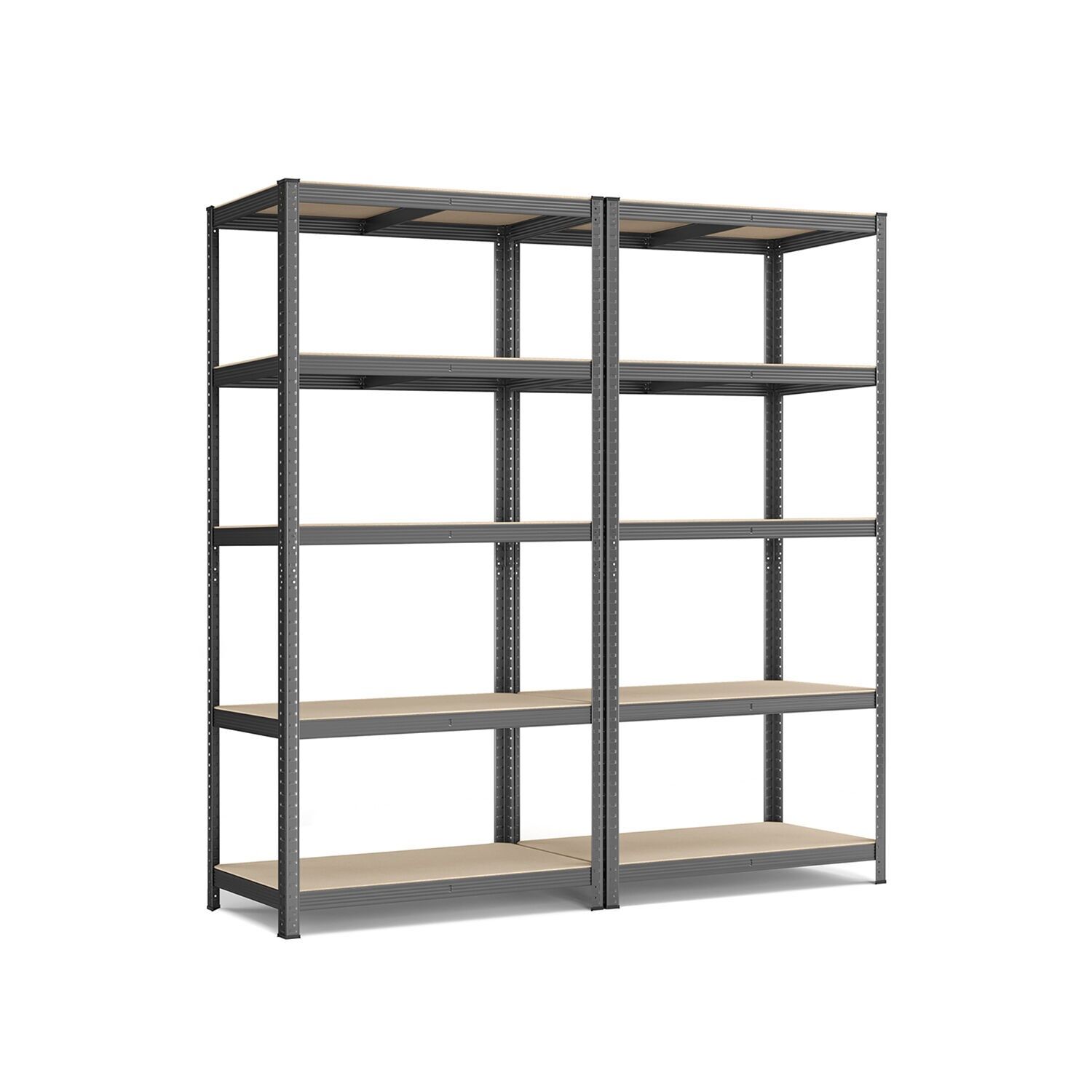 Set of 2 storage shelves 200 cm high grey