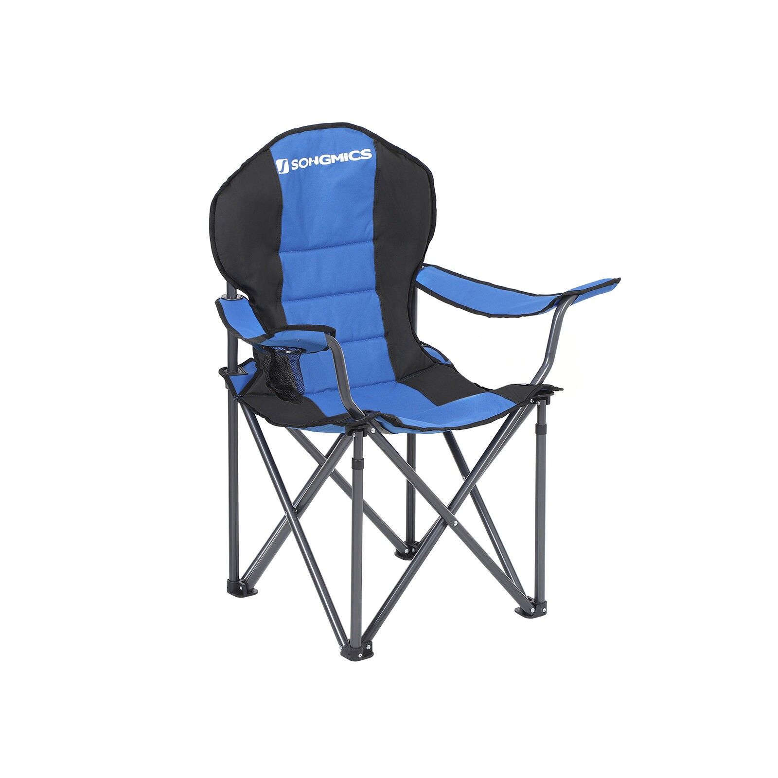 Chaise de camping pliante bleue, 90 x 55 x 102 cm