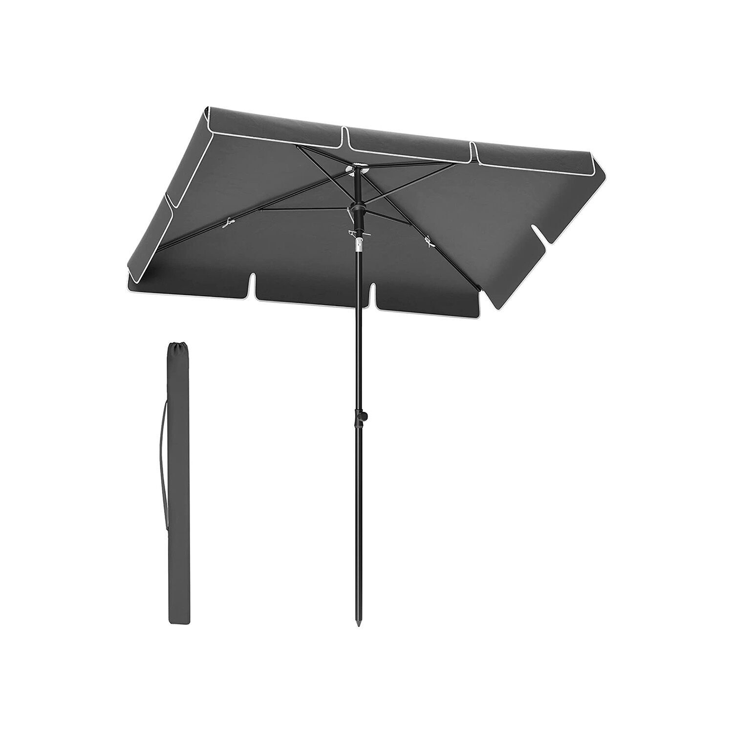 Parasol 230x150 cm regulable en altura gris