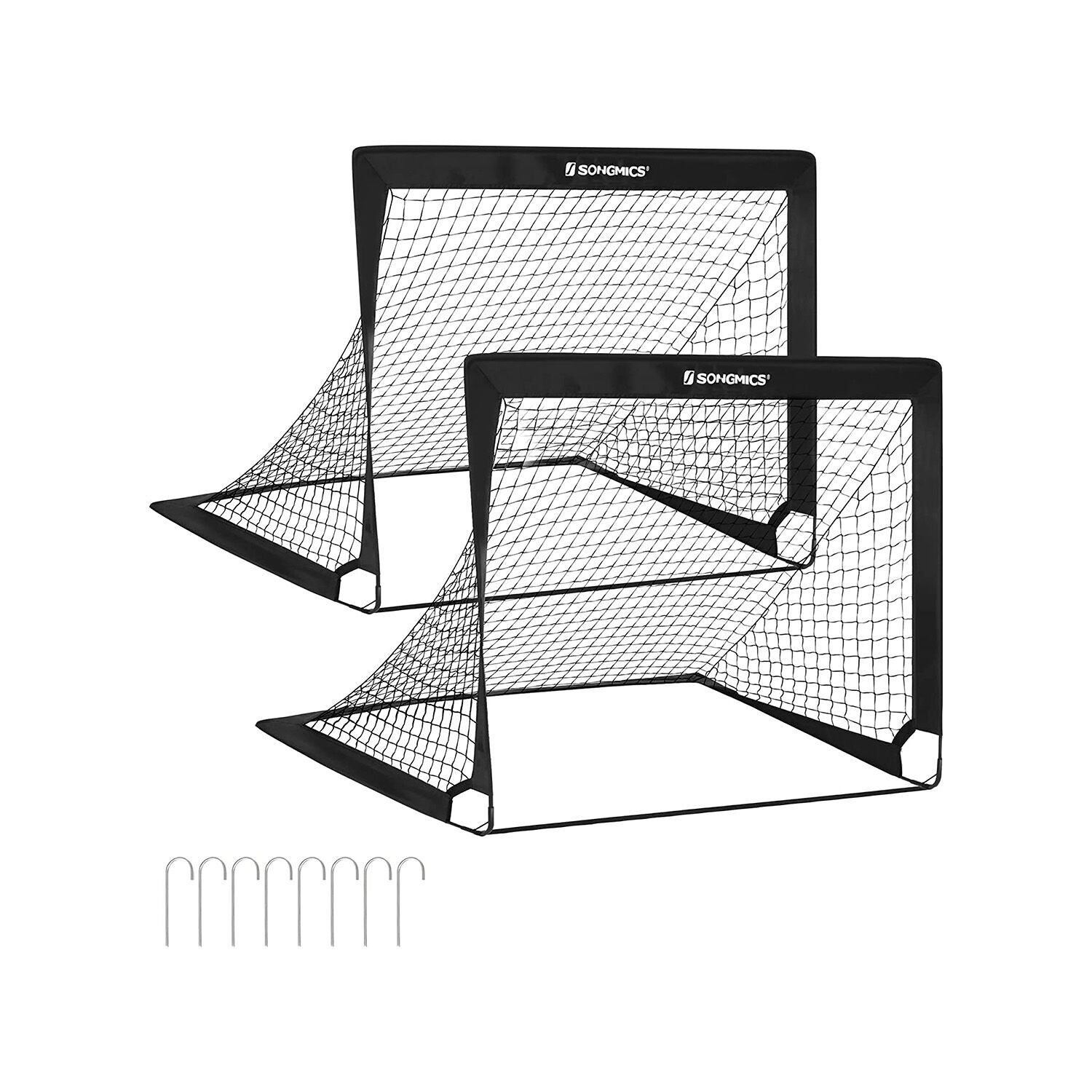 Portería de fútbol infantil negra SZQ122B02, 120 x 80 x 80 cm