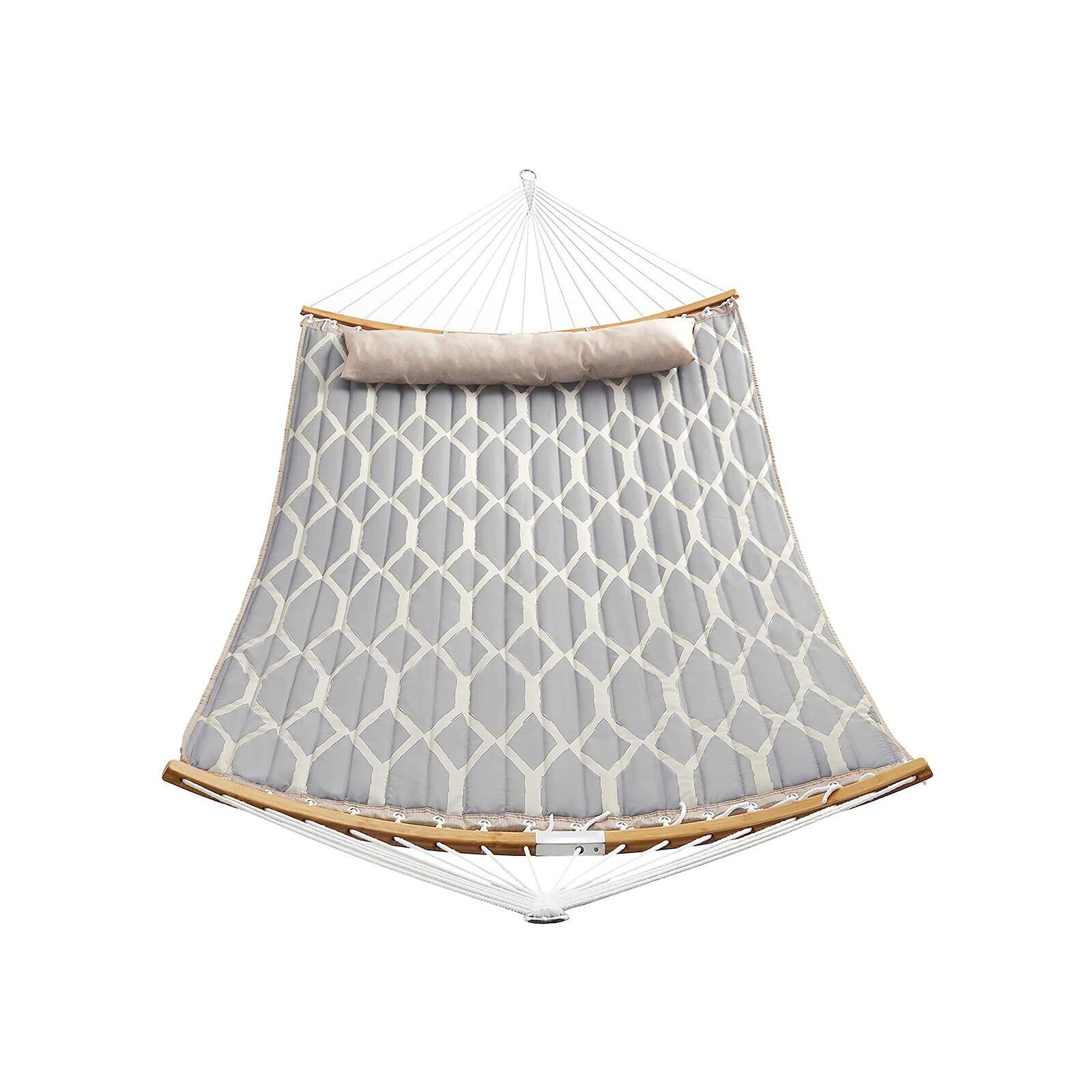 Hamaca rombos grises y beige, 200 x 140 cm