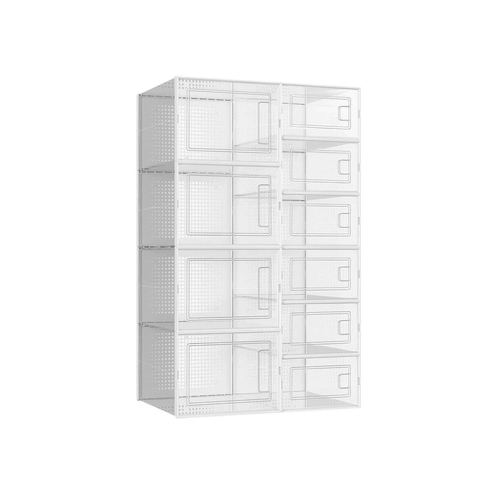 Transparent shoe boxes, 23 x 36 x 14 cm (L x W x H) - Dimensions per large box: 28 x 36 x 21 cm (L x W x H) - Internal dimensions per small box: 22.5 x 32.5 x 13.5 cm (L x W x H) - Internal dimensions per large box: 27.5 x 32.5 x 20 cm