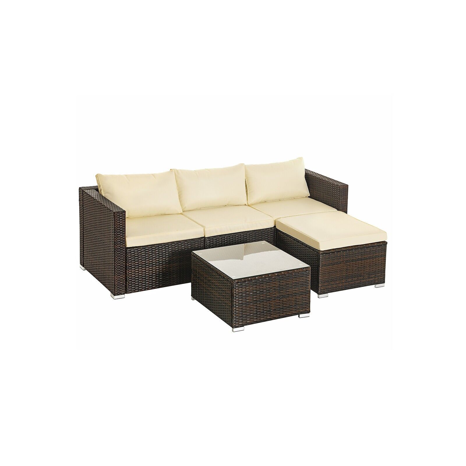Brown-beige garden furniture set