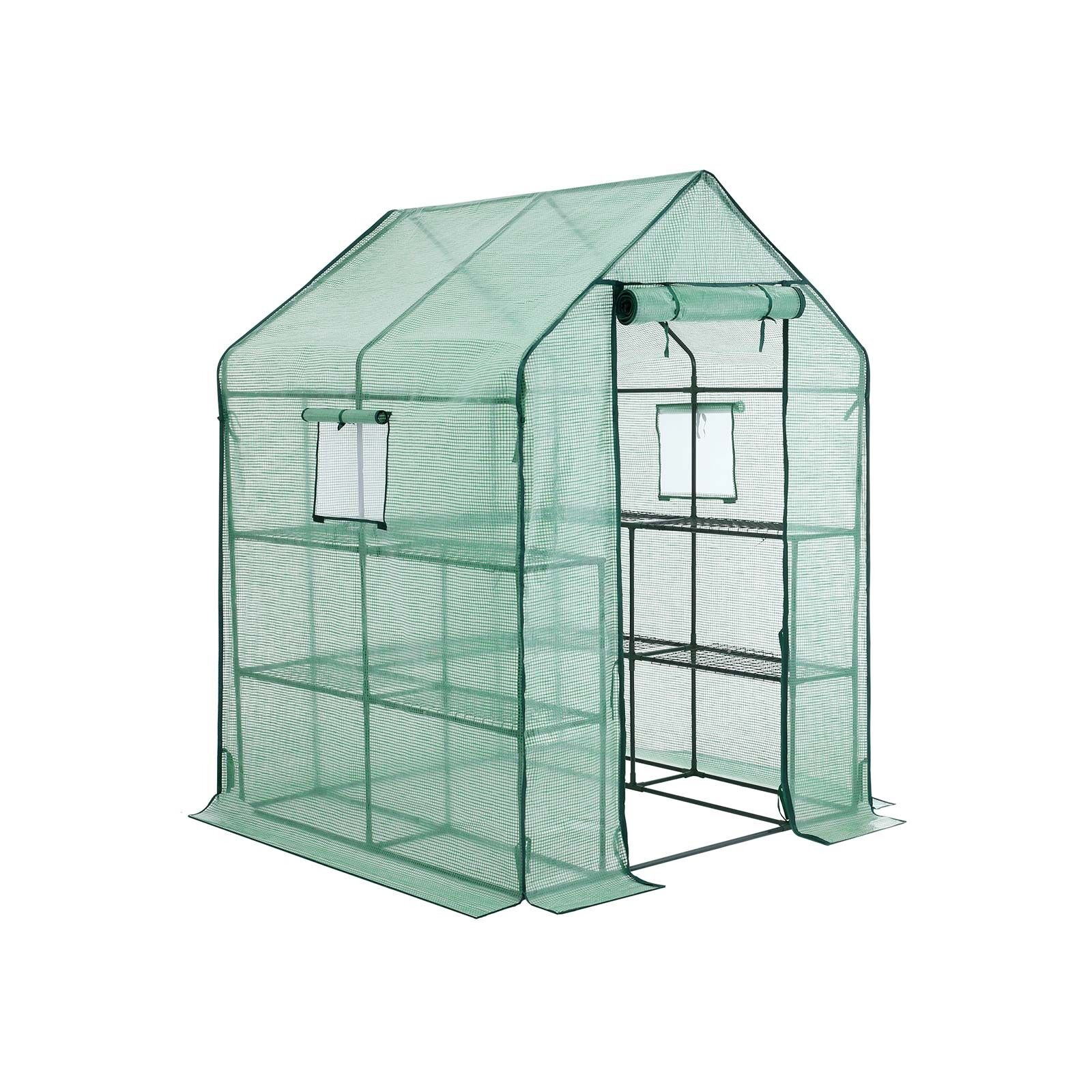 Serre en plastique verte, 143 x 143 x 195 cm