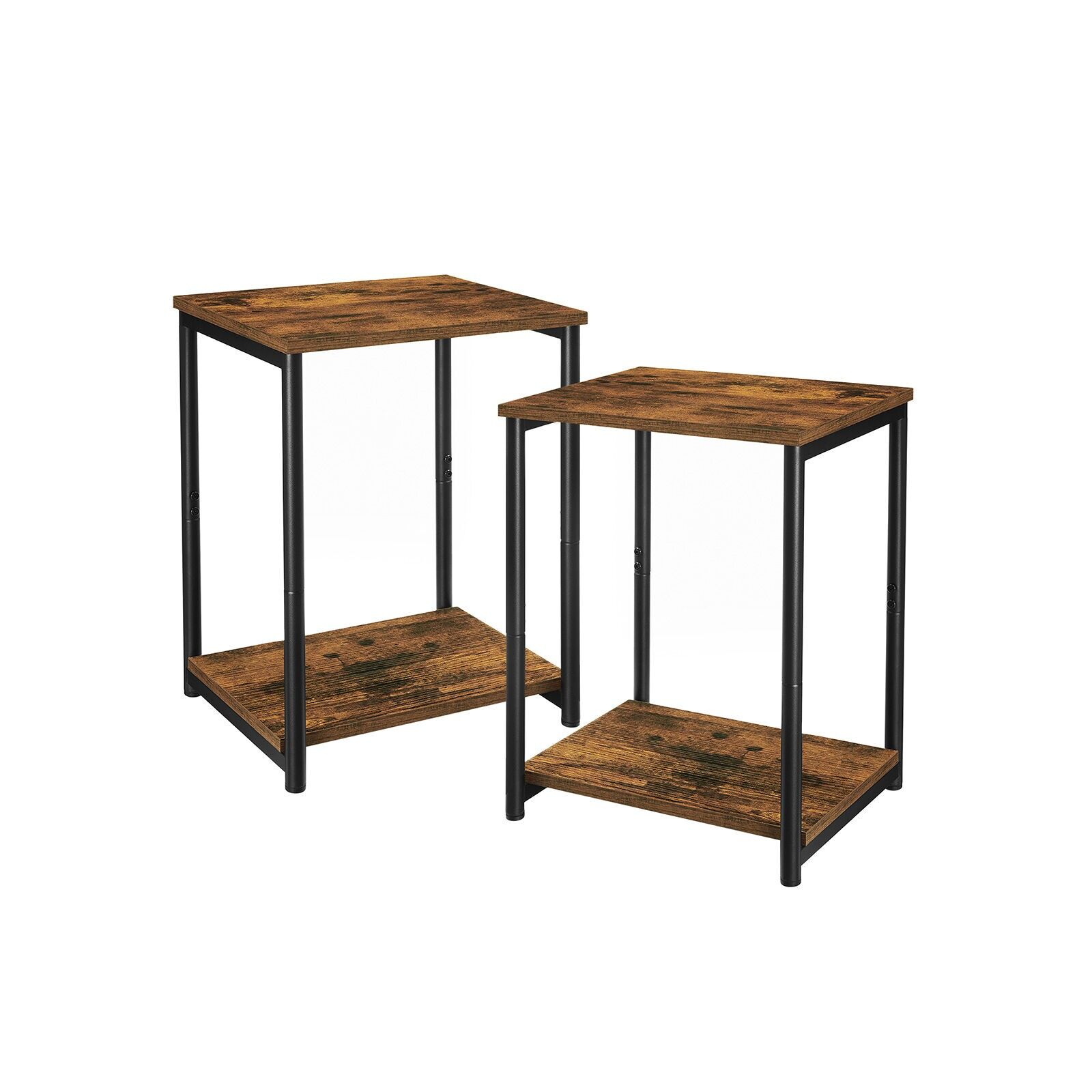 Tables d'appoint vintage marron-noir, 40 x 30 x 50 cm