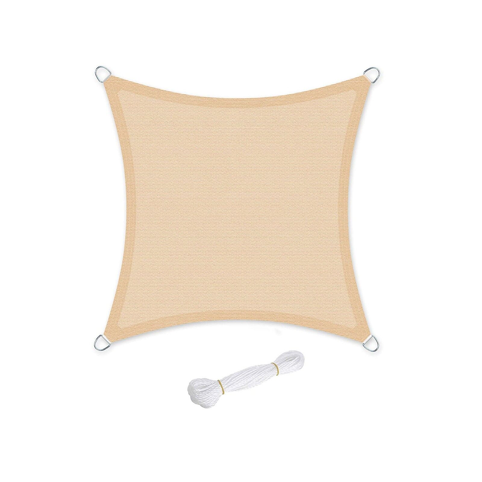 5 m Sonnensegel aus HDPE sandgelb